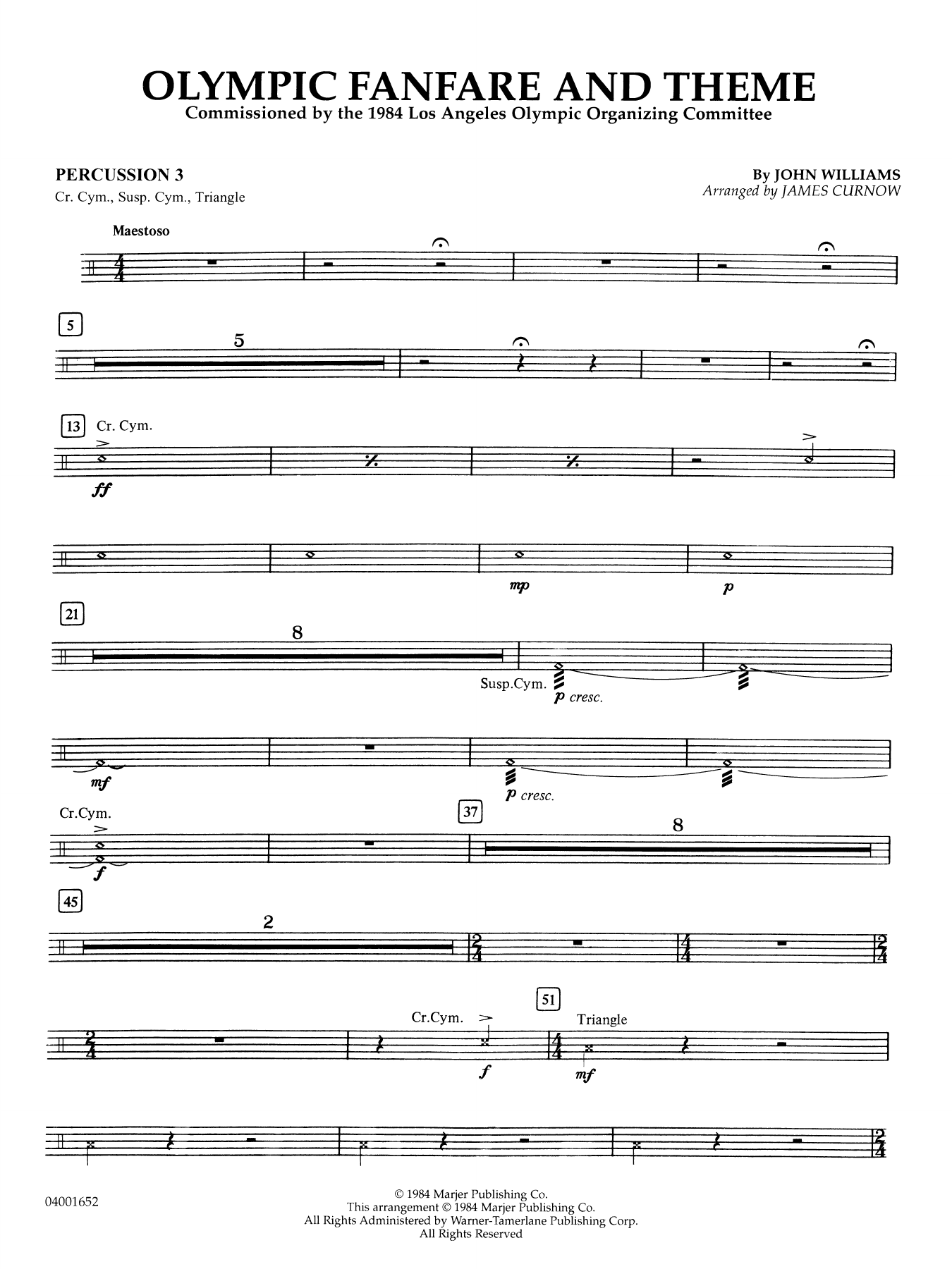 Olympic Fanfare and Theme (arr. James Curnow) - Percussion 3