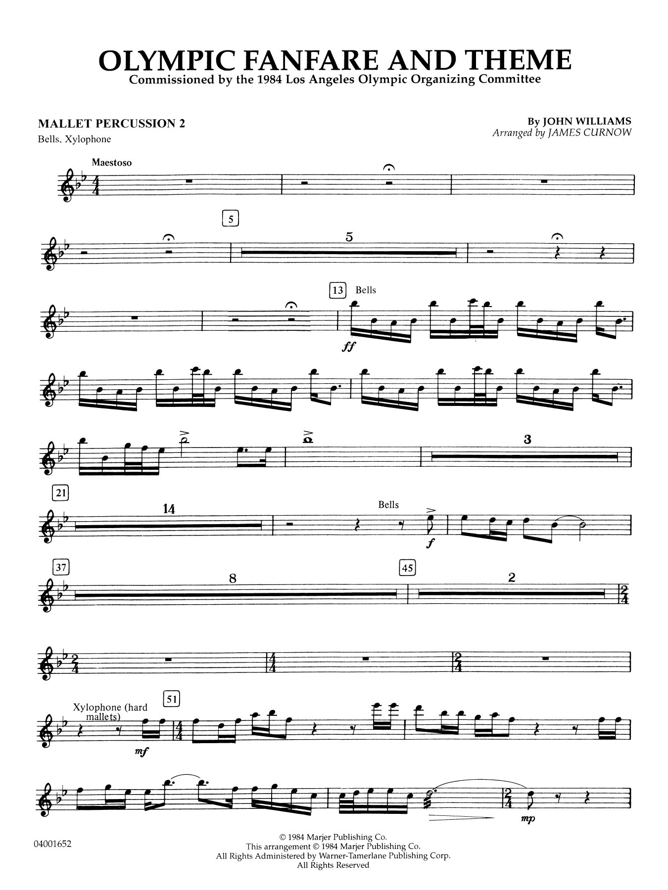 Olympic Fanfare and Theme (arr. James Curnow) - Mallet Percussion 2