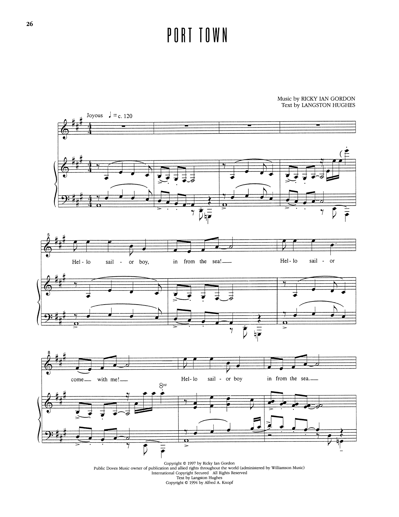 Port Town: Piano Vocal