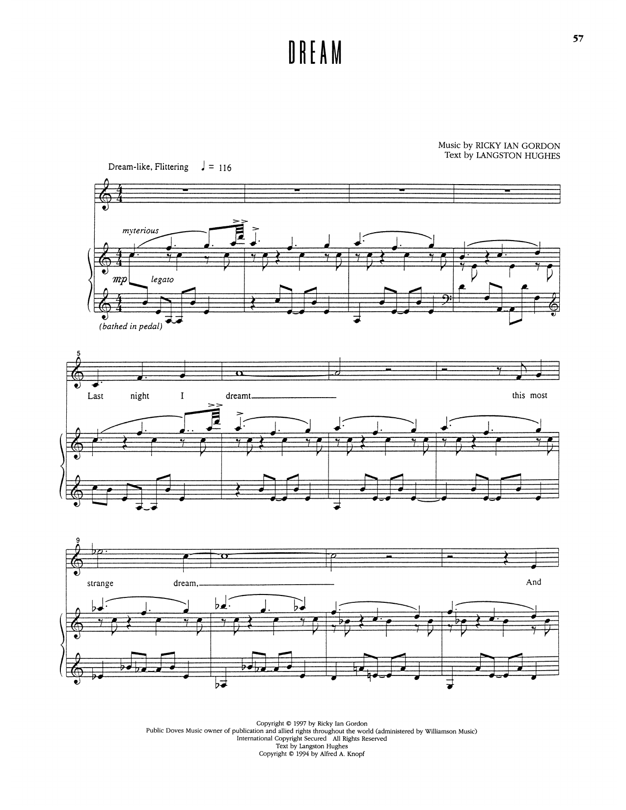 Dream: Piano Vocal