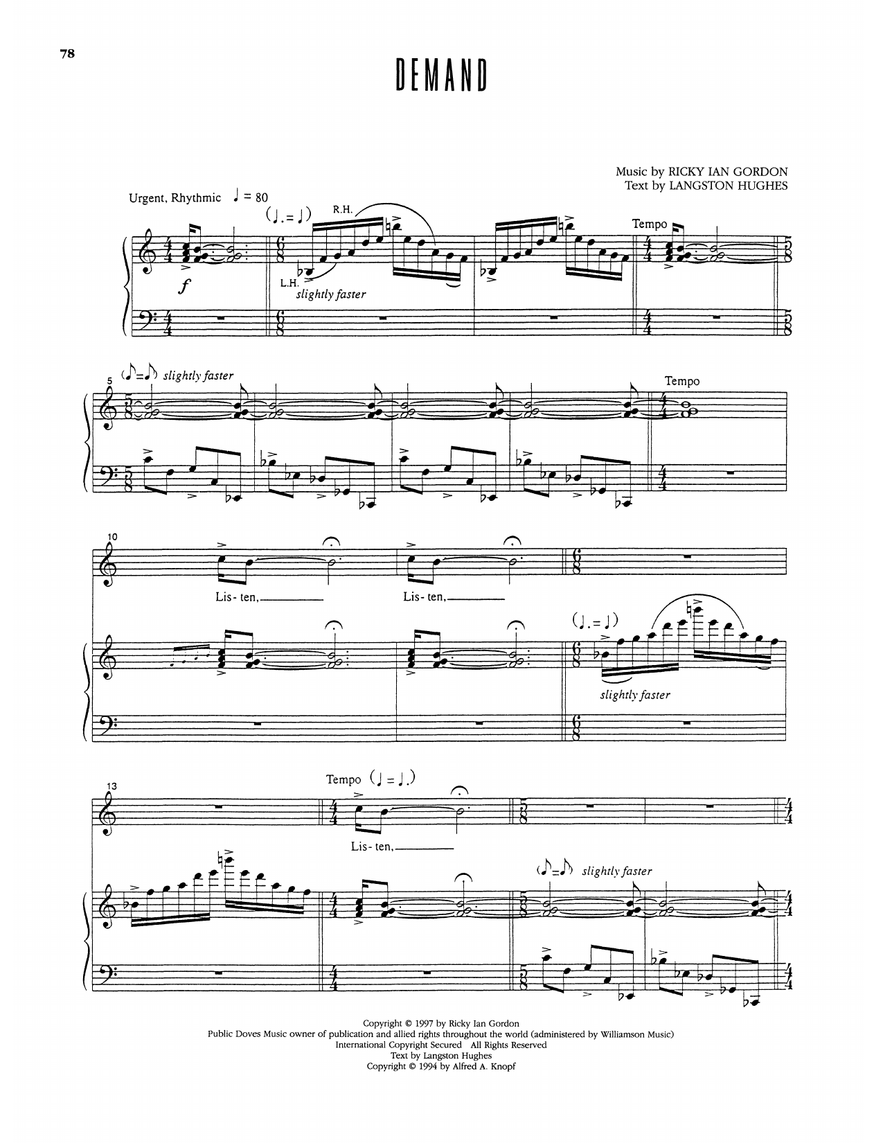Demand: Piano Vocal