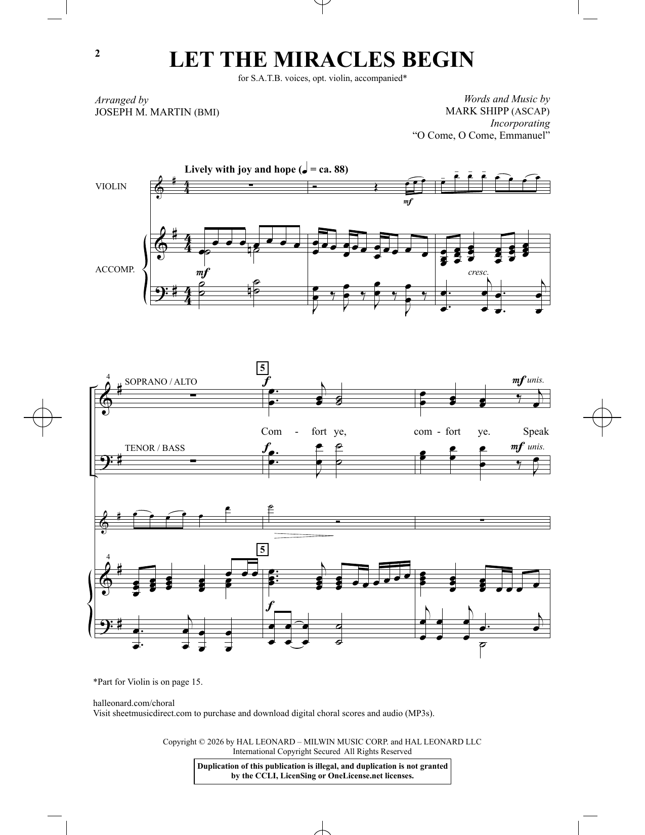 Let The Miracles Begin (arr. Joseph M. Martin)
