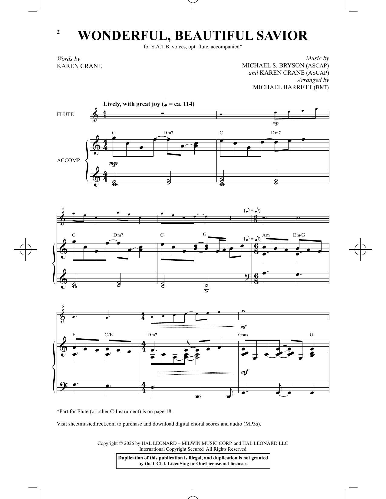 Wonderful, Beautiful Savior (arr. Michael Barrett)