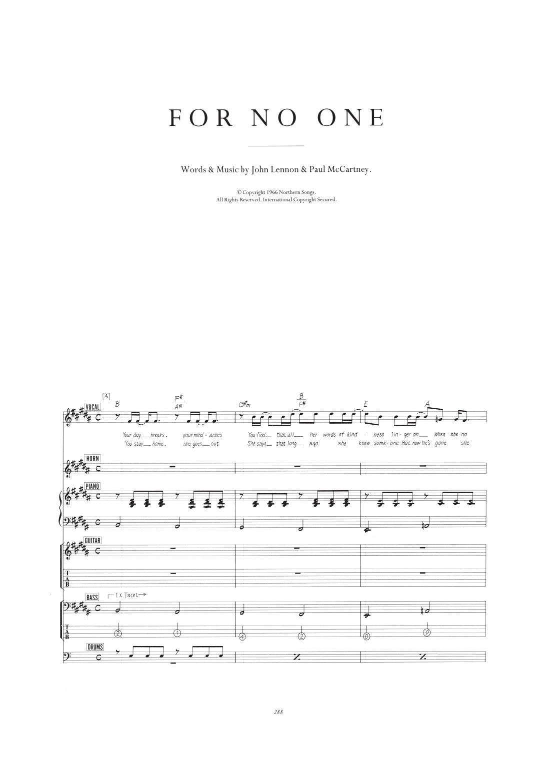 For No One