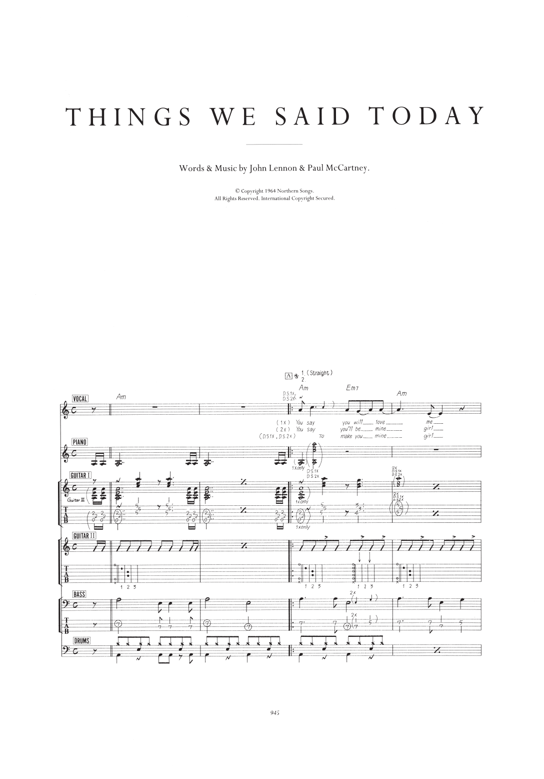 Things We Said Today
