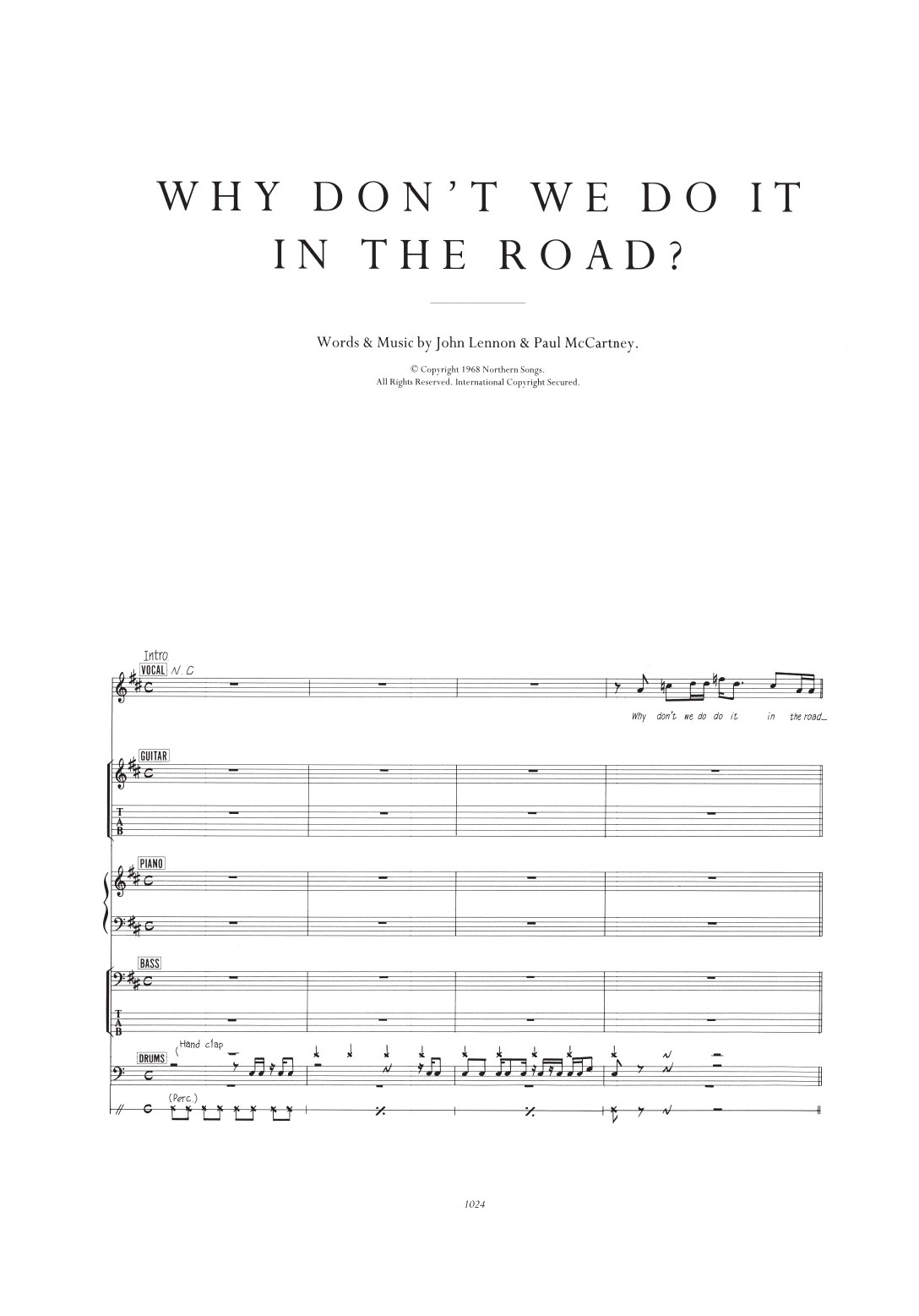 Why Don't We Do It In The Road