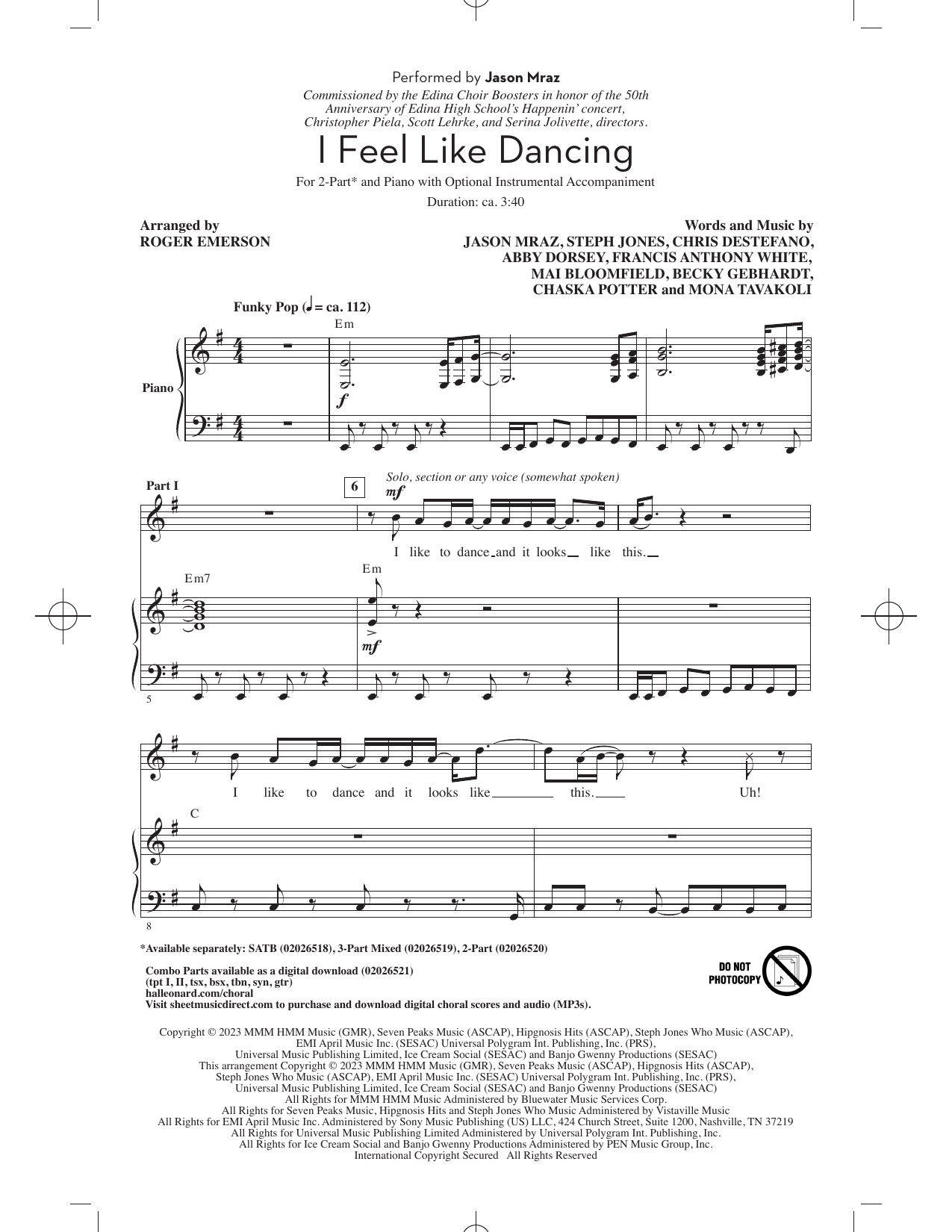 I Feel Like Dancing (arr. Roger Emerson)