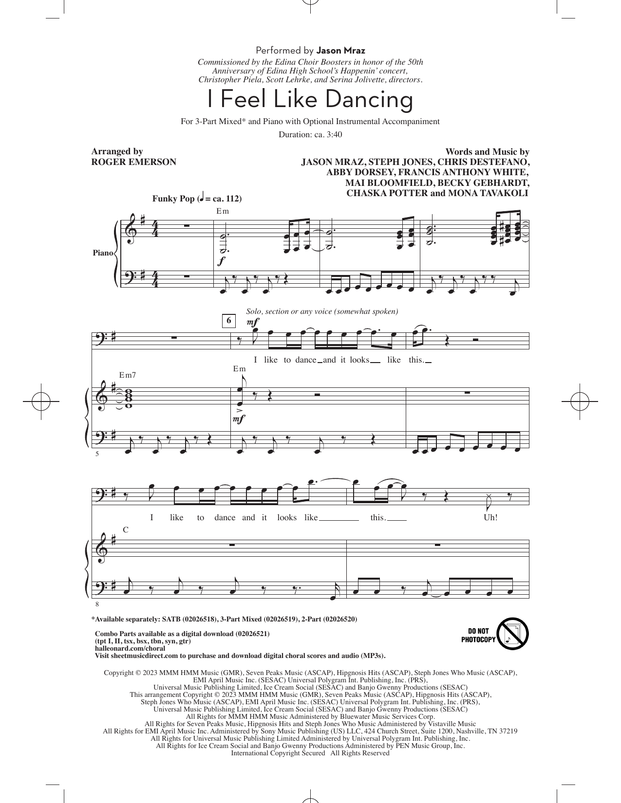 I Feel Like Dancing (arr. Roger Emerson)