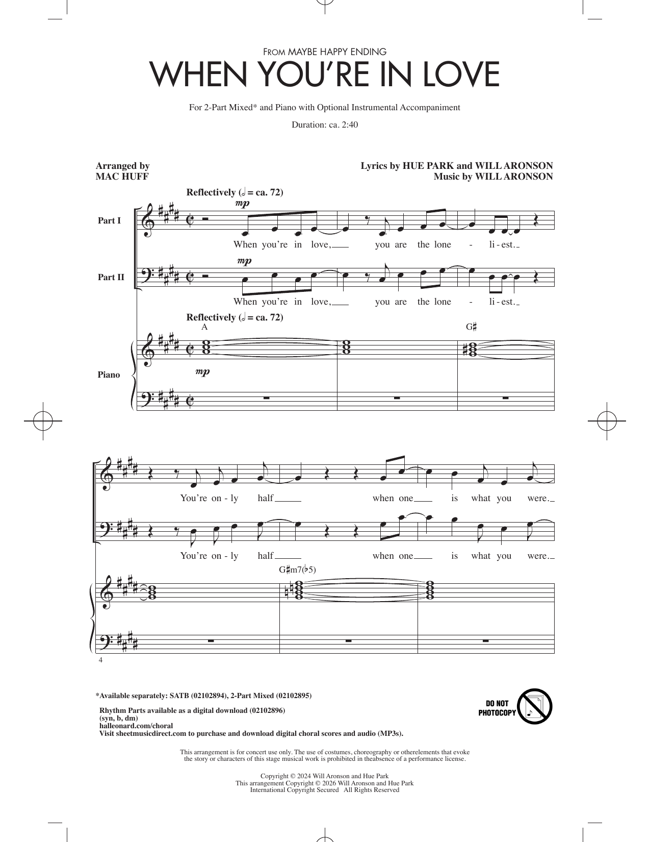 When You're In Love (from Maybe Happy Ending) (arr. Mac Huff)