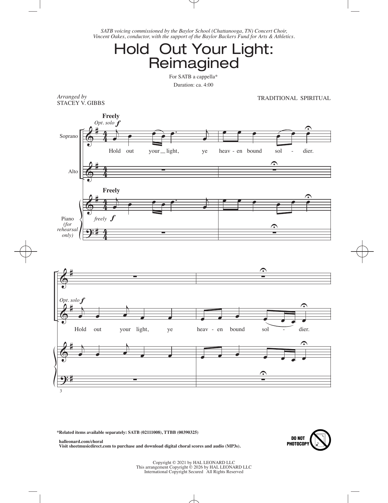 Hold Out Your Light (arr. Stacey Gibbs)
