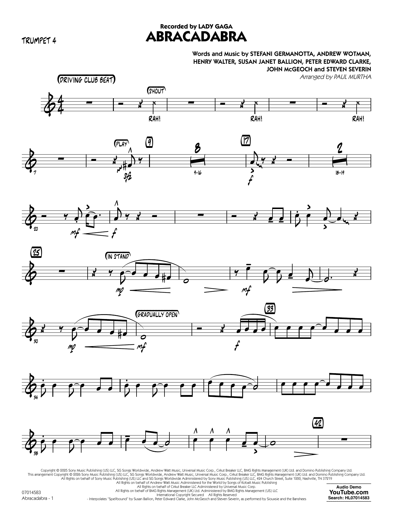 Abracadabra (arr. Paul Murtha) - Trumpet 4