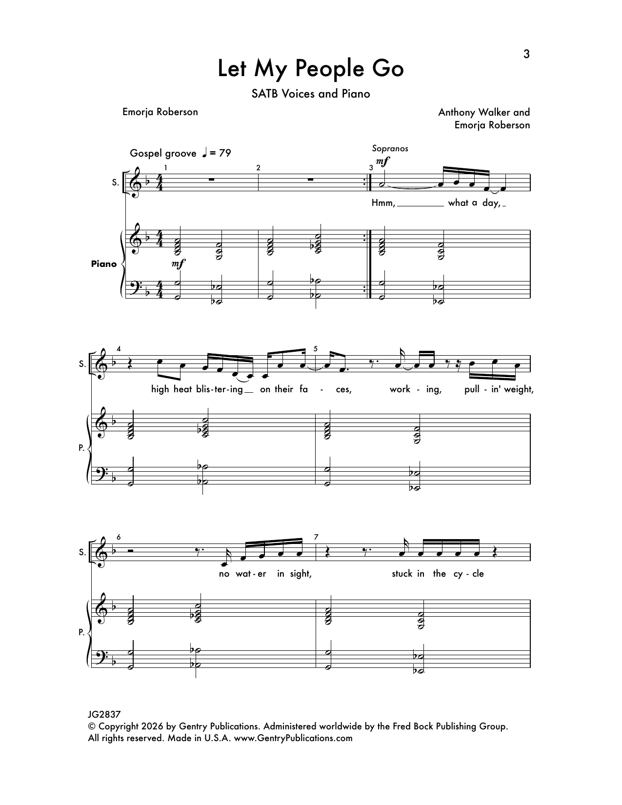 Let My People Go – Emorja Roberson, Anthony Walker, Anthony Walker and Emorja Roberson – Notenvorschau