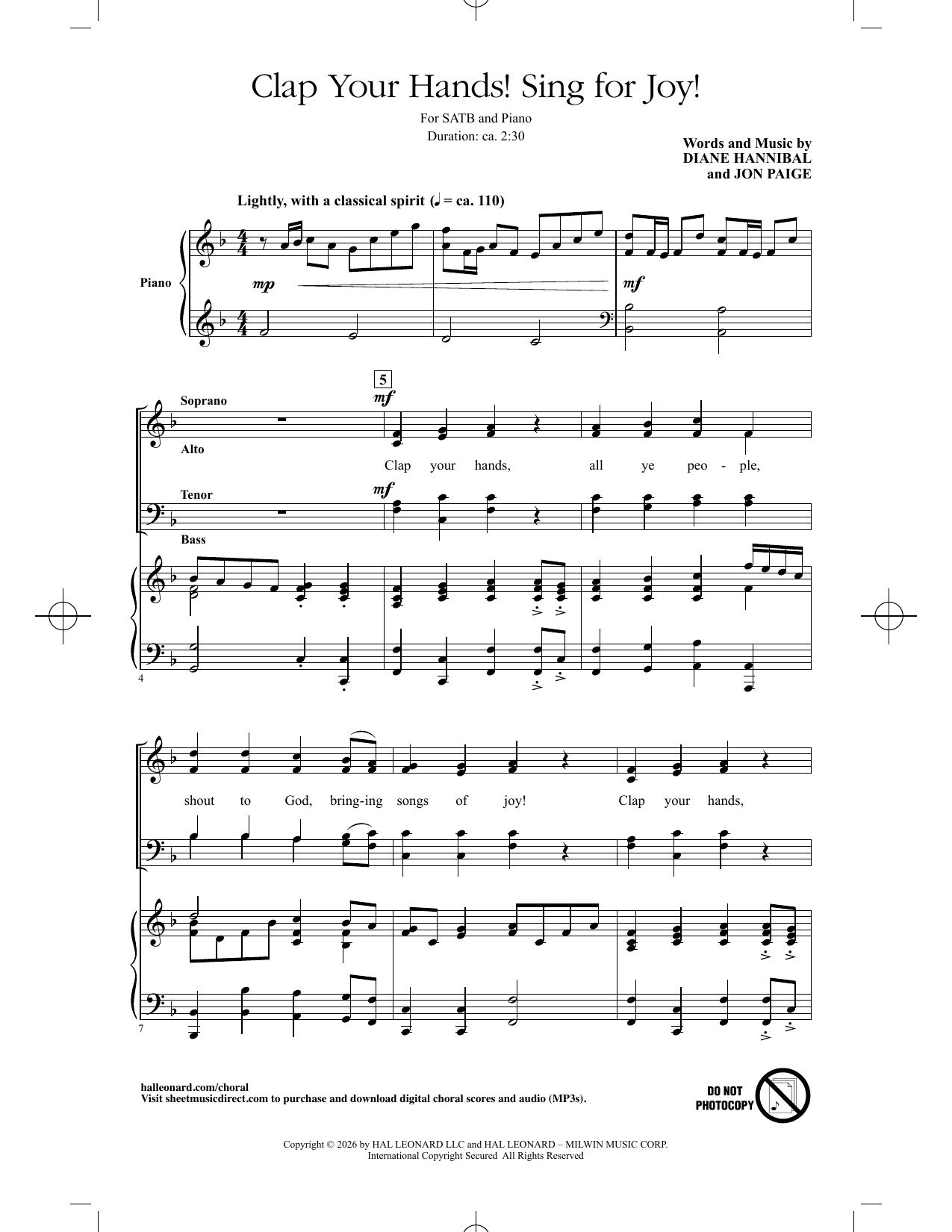 Clap Your Hands! Sing for Joy!