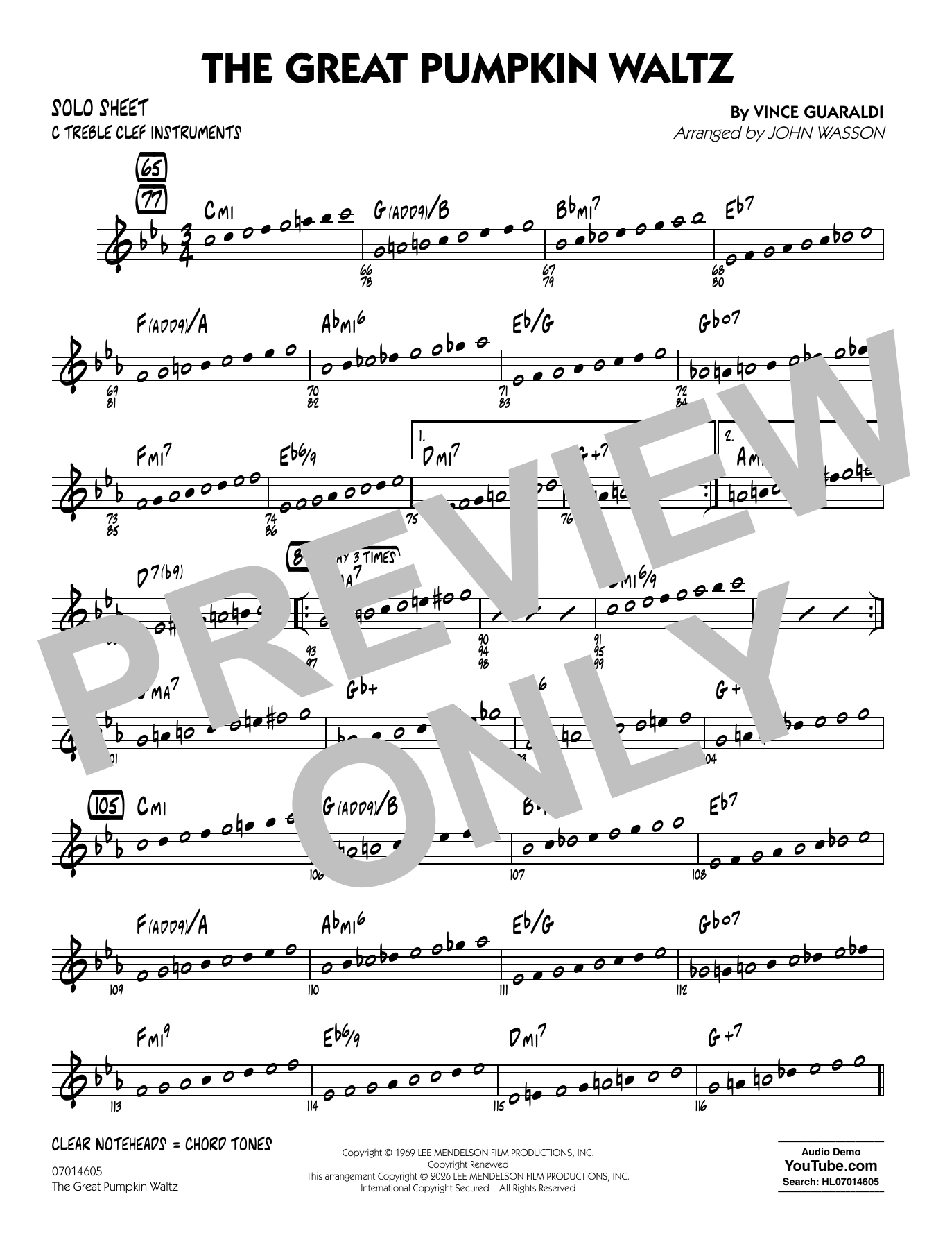 The Great Pumpkin Waltz (arr. John Wasson) - C Solo Sheet