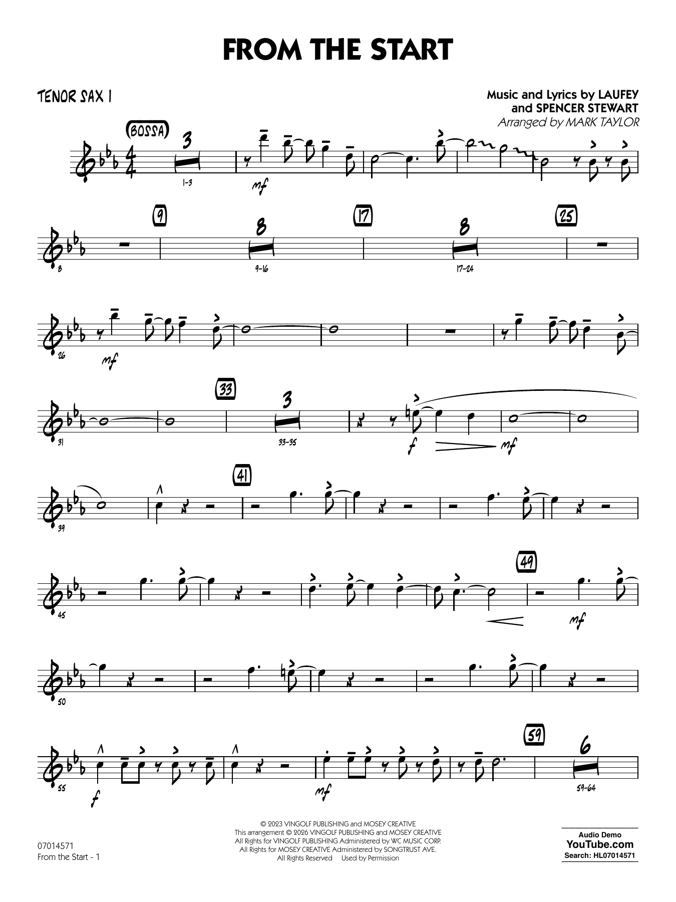 From the Start - Tenor Sax 1