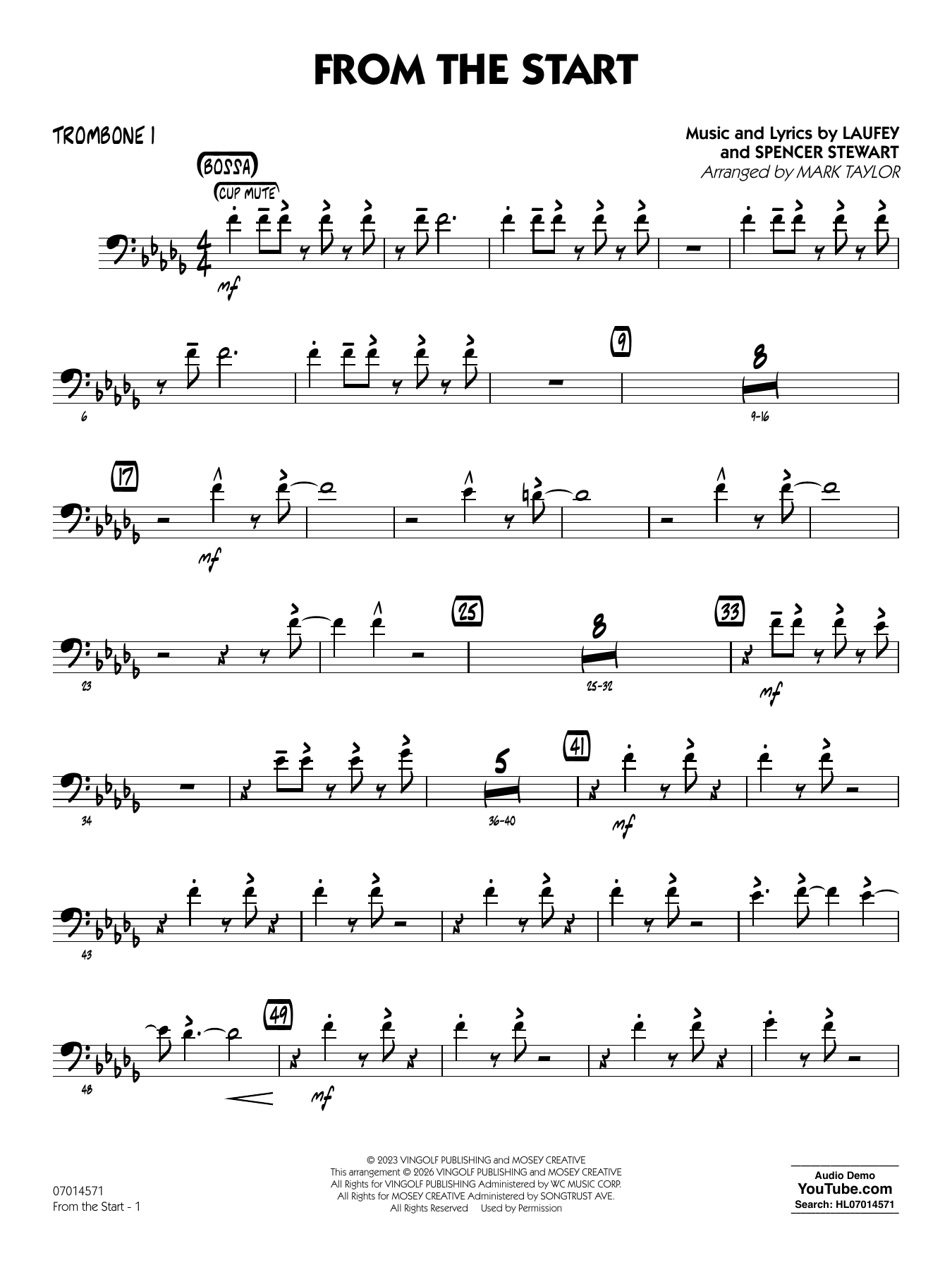 From the Start - Trombone 1