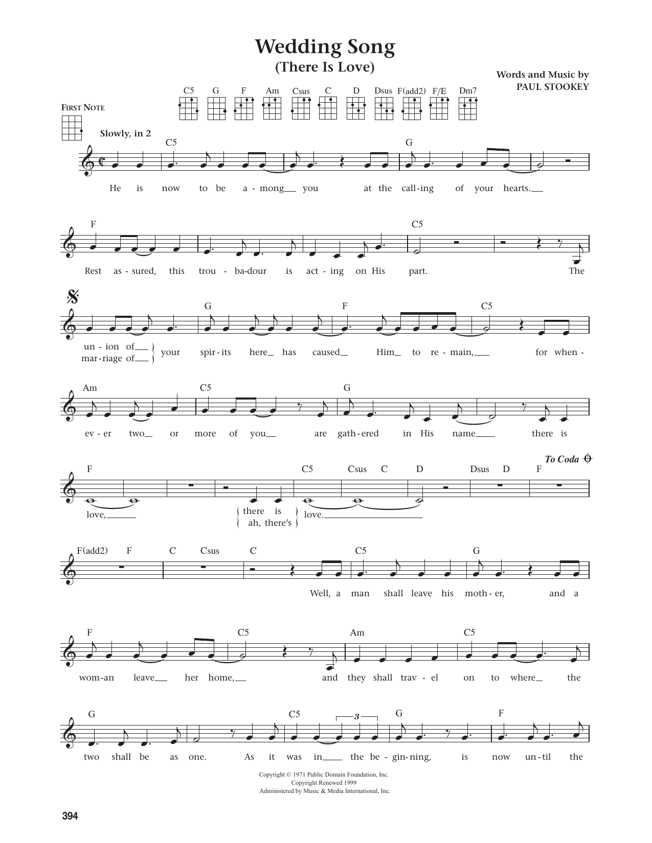Wedding Song (There Is Love) (from The Daily Ukulele)
