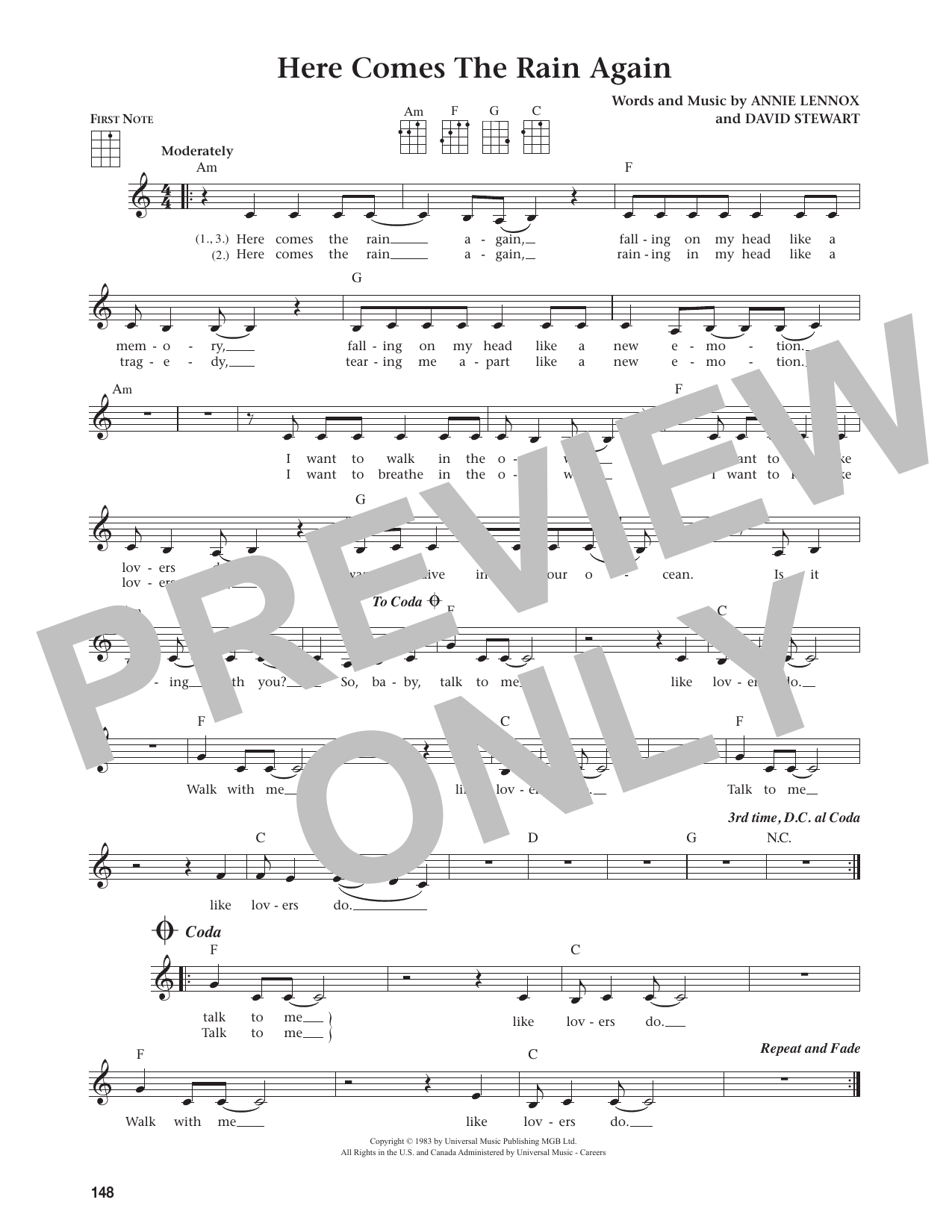 Here Comes The Rain Again (from The Daily Ukulele)