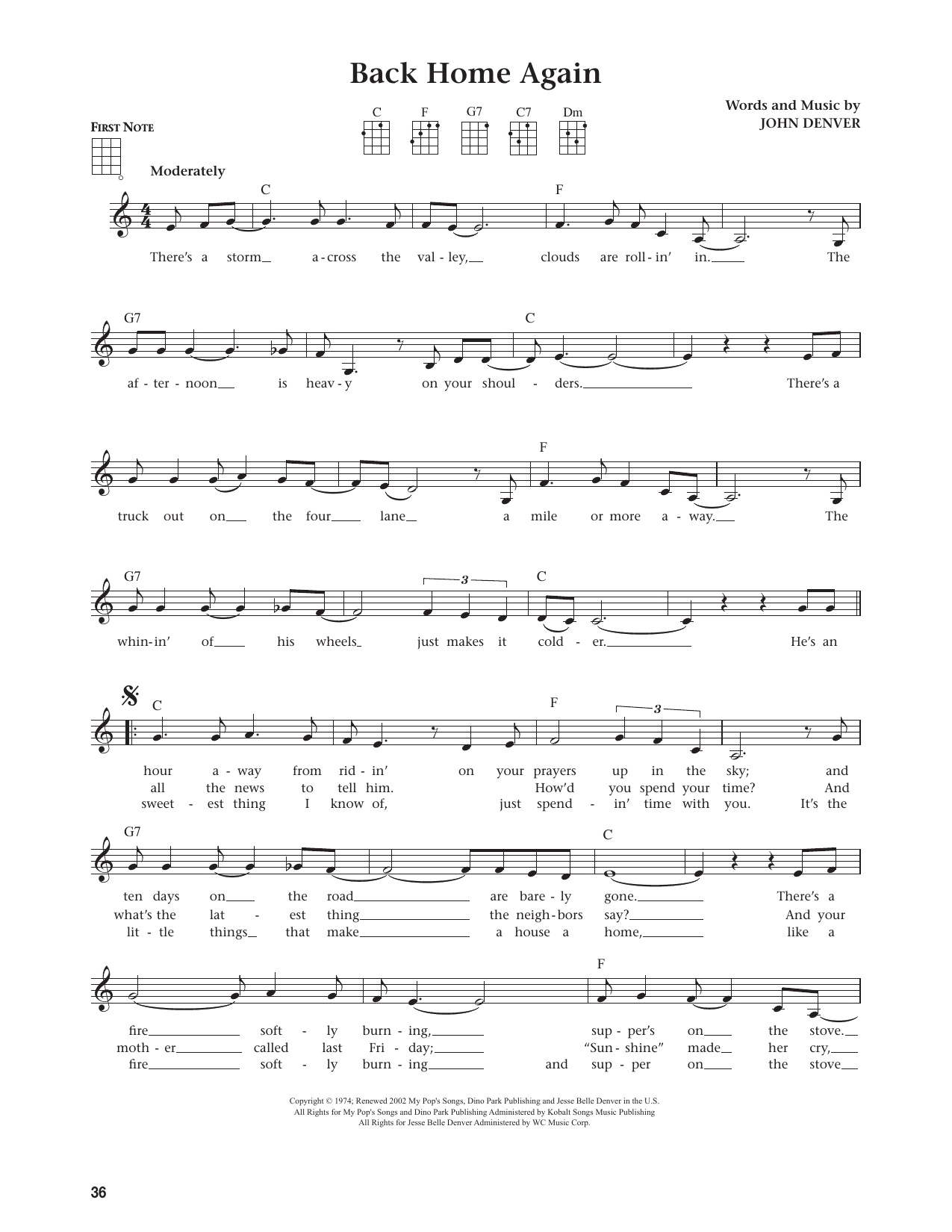 Back Home Again (from The Daily Ukulele)