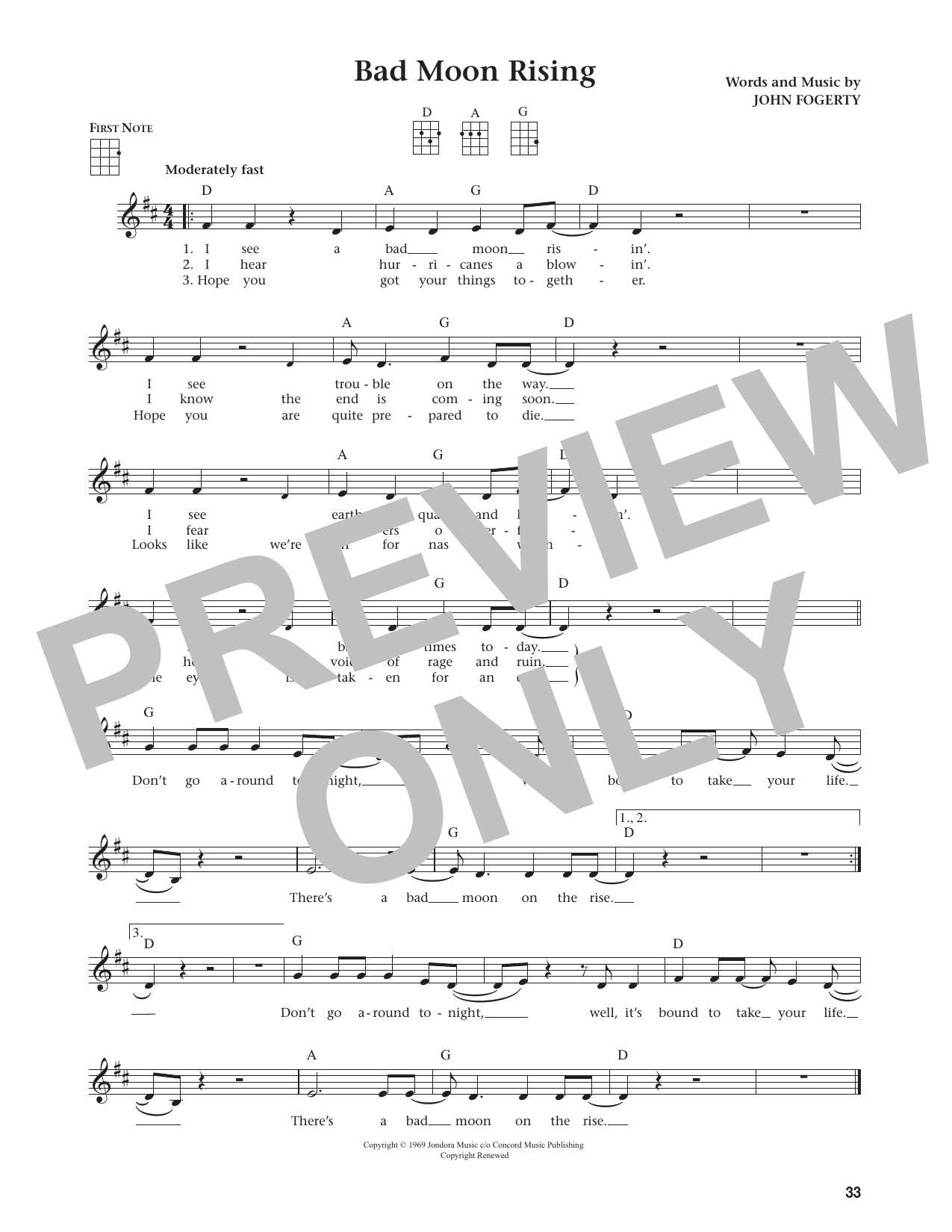 Bad Moon Rising (from The Daily Ukulele)