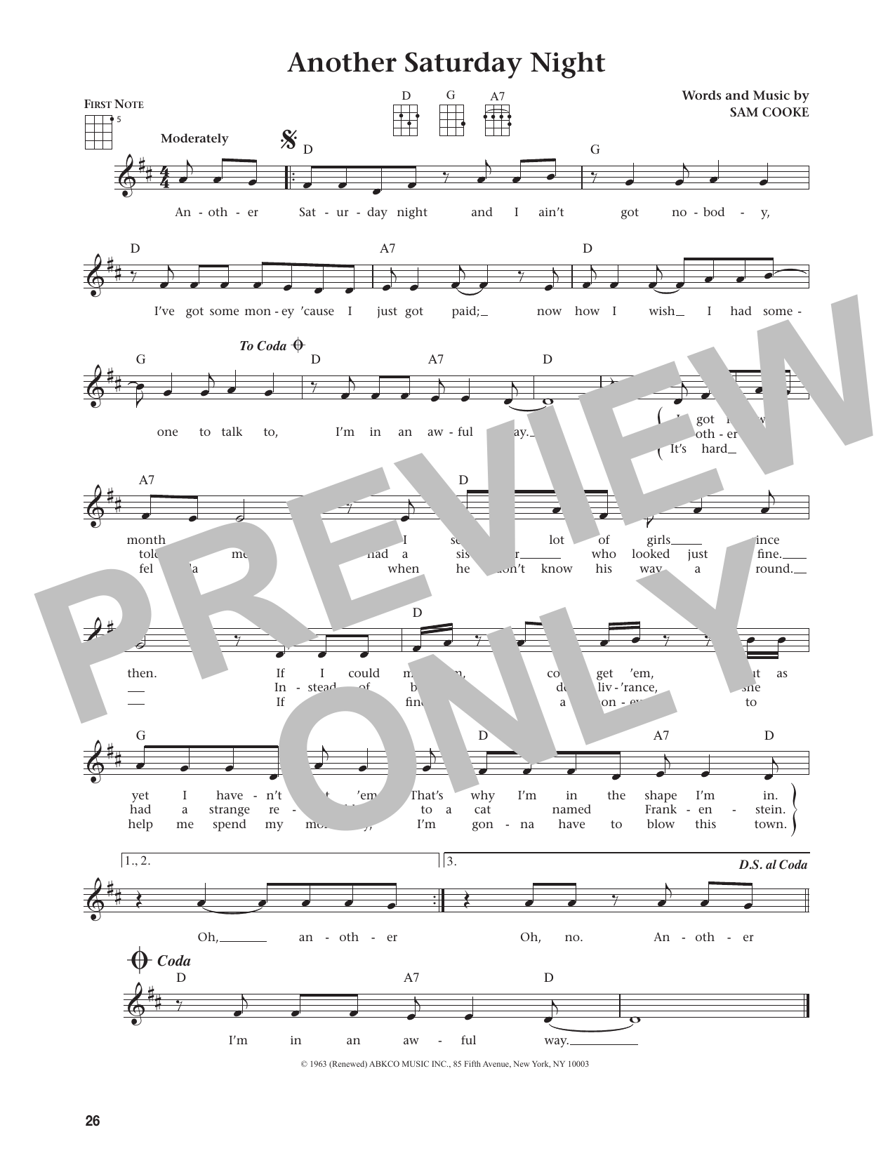 Another Saturday Night (from The Daily Ukulele)