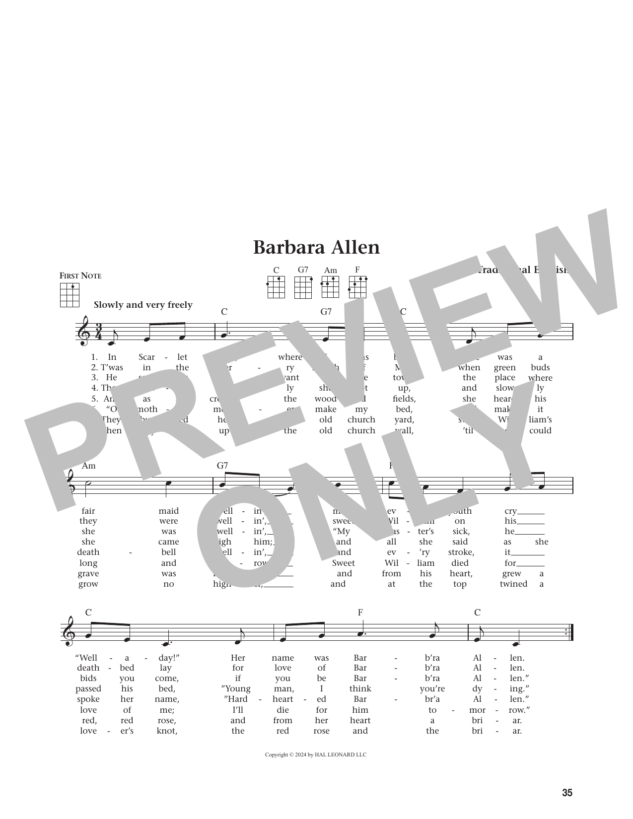 Barbara Allen (from The Daily Ukulele)