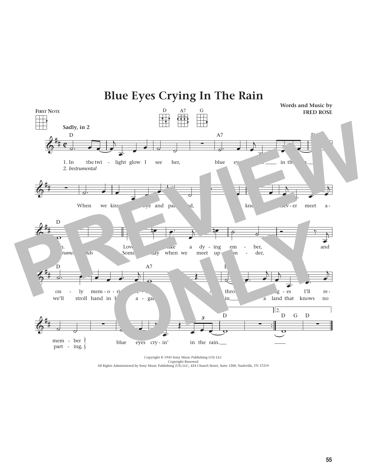 Blue Eyes Crying In The Rain (from The Daily Ukulele)