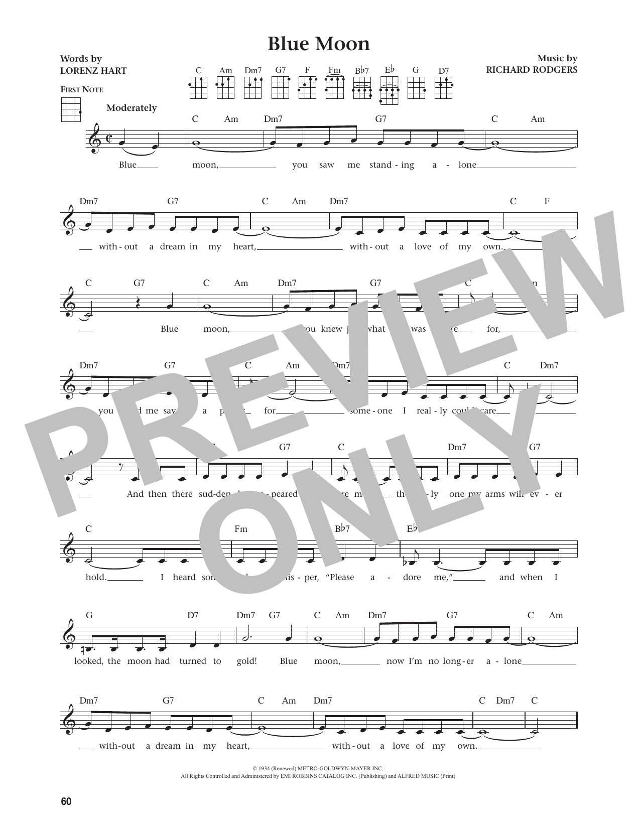 Blue Moon (from The Daily Ukulele)