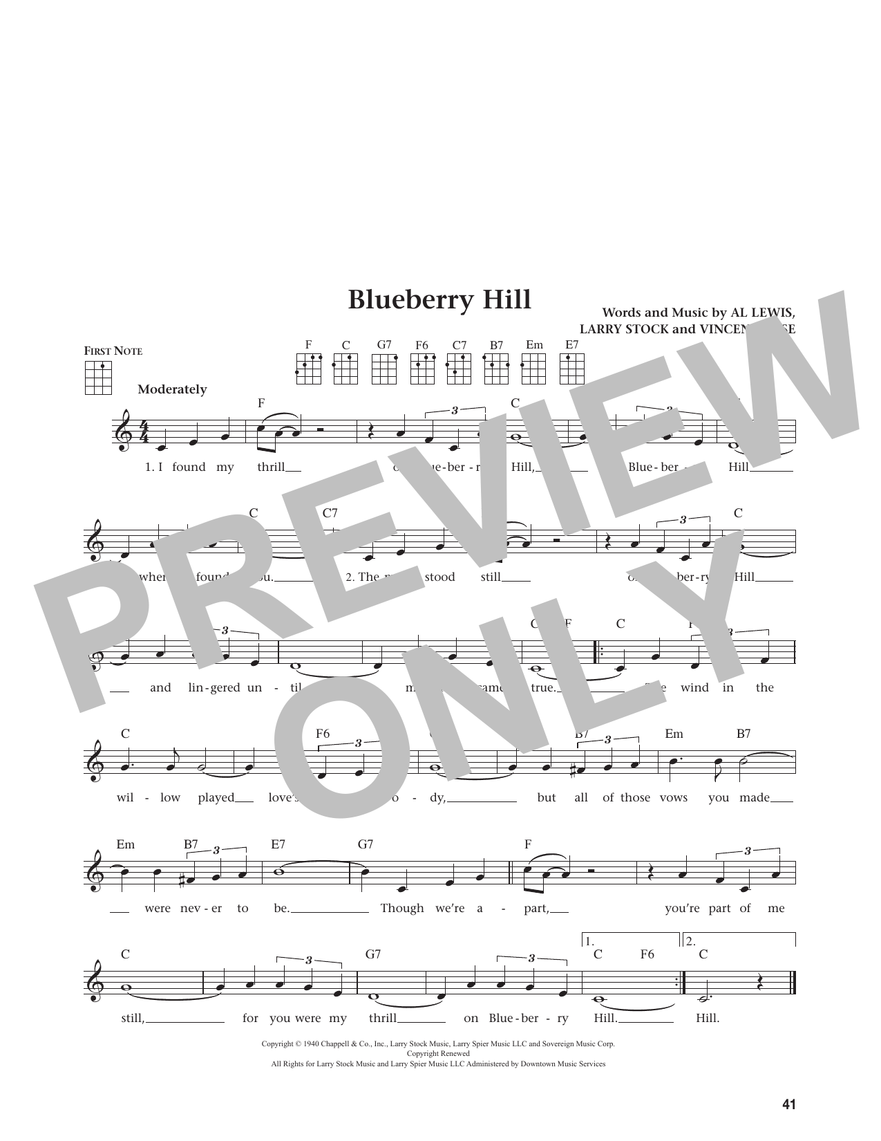 Blueberry Hill (from The Daily Ukulele)