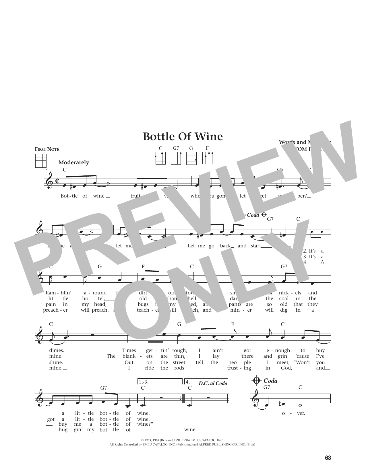 Bottle Of Wine (from The Daily Ukulele)