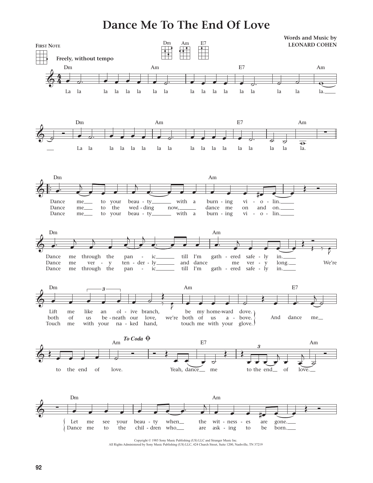 Dance Me To The End Of Love (from The Daily Ukulele)