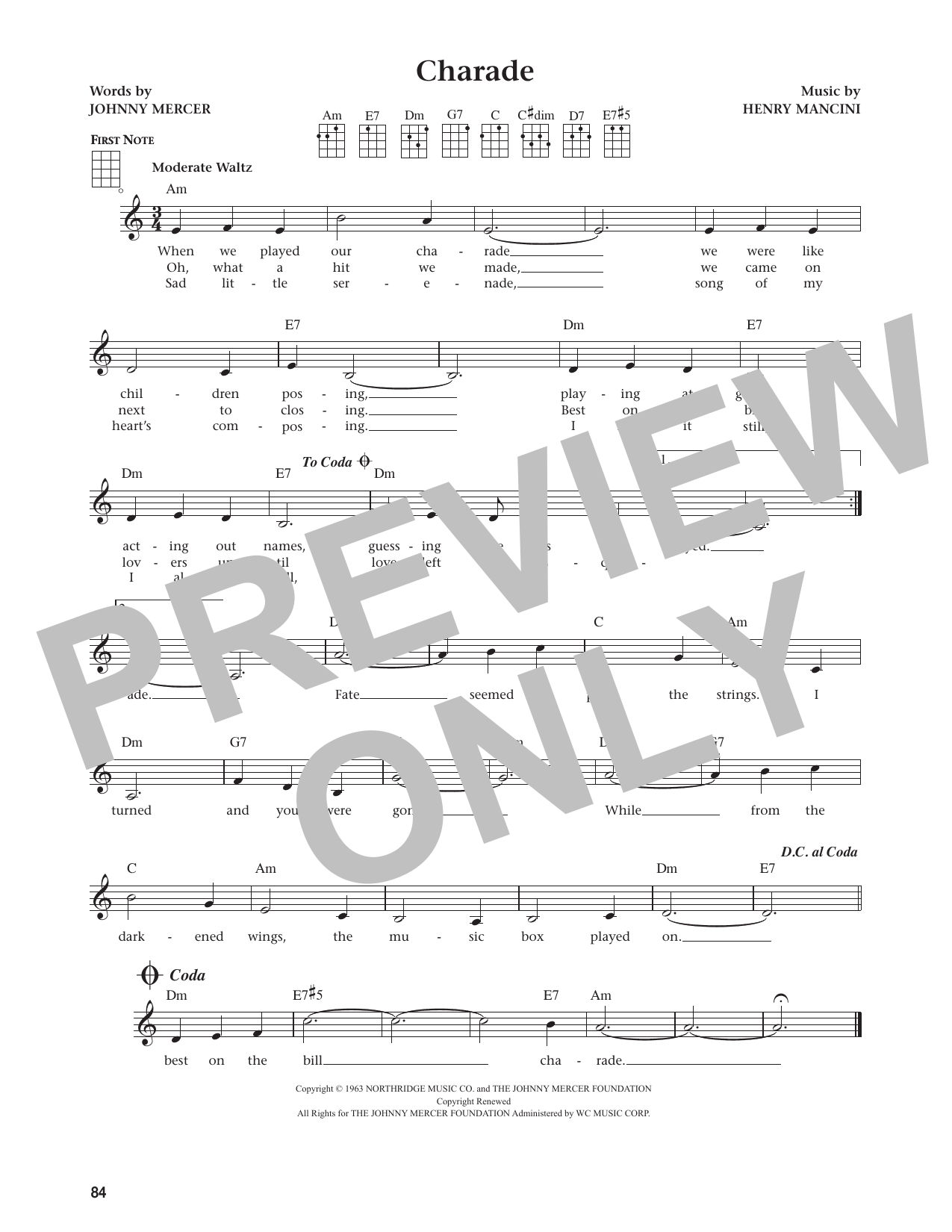 Charade (from The Daily Ukulele)