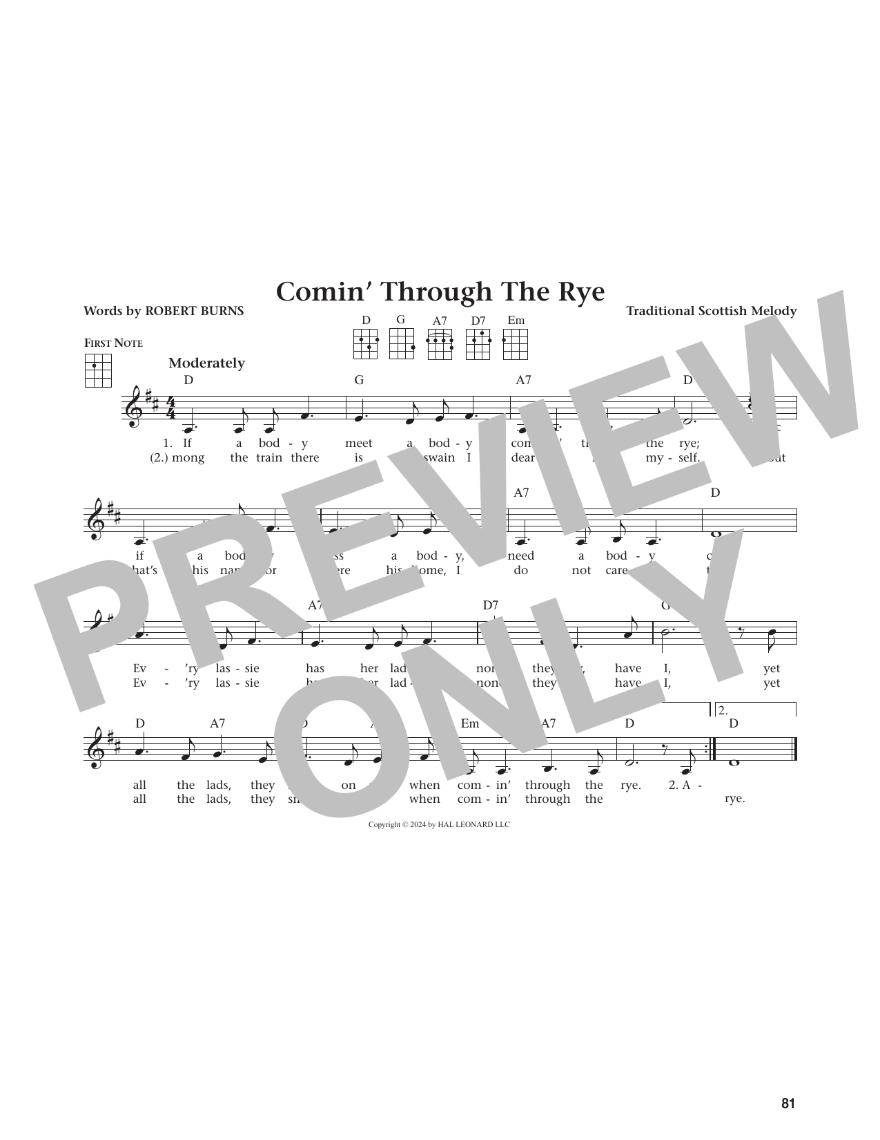 Comin' Through The Rye (from The Daily Ukulele)
