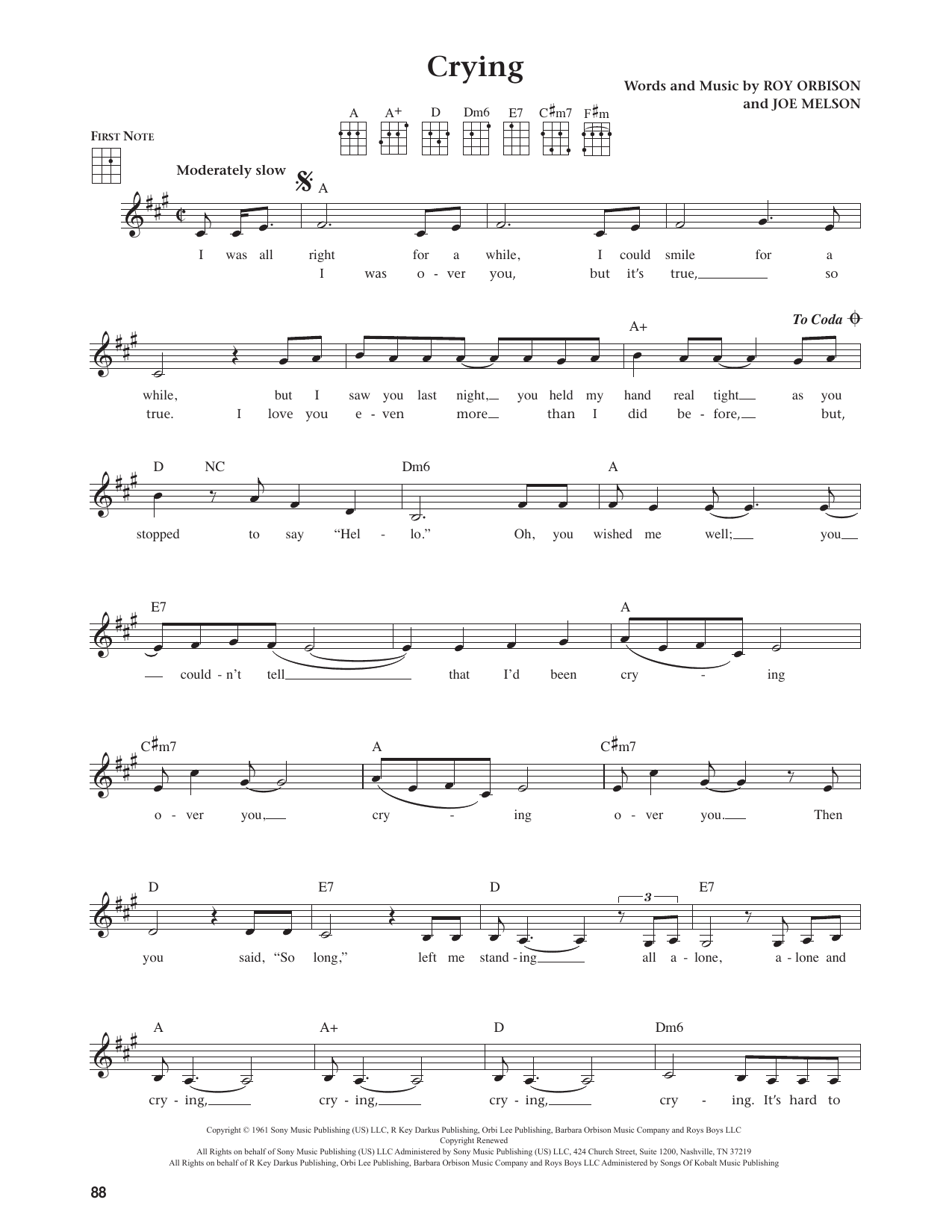 Crying (from The Daily Ukulele)