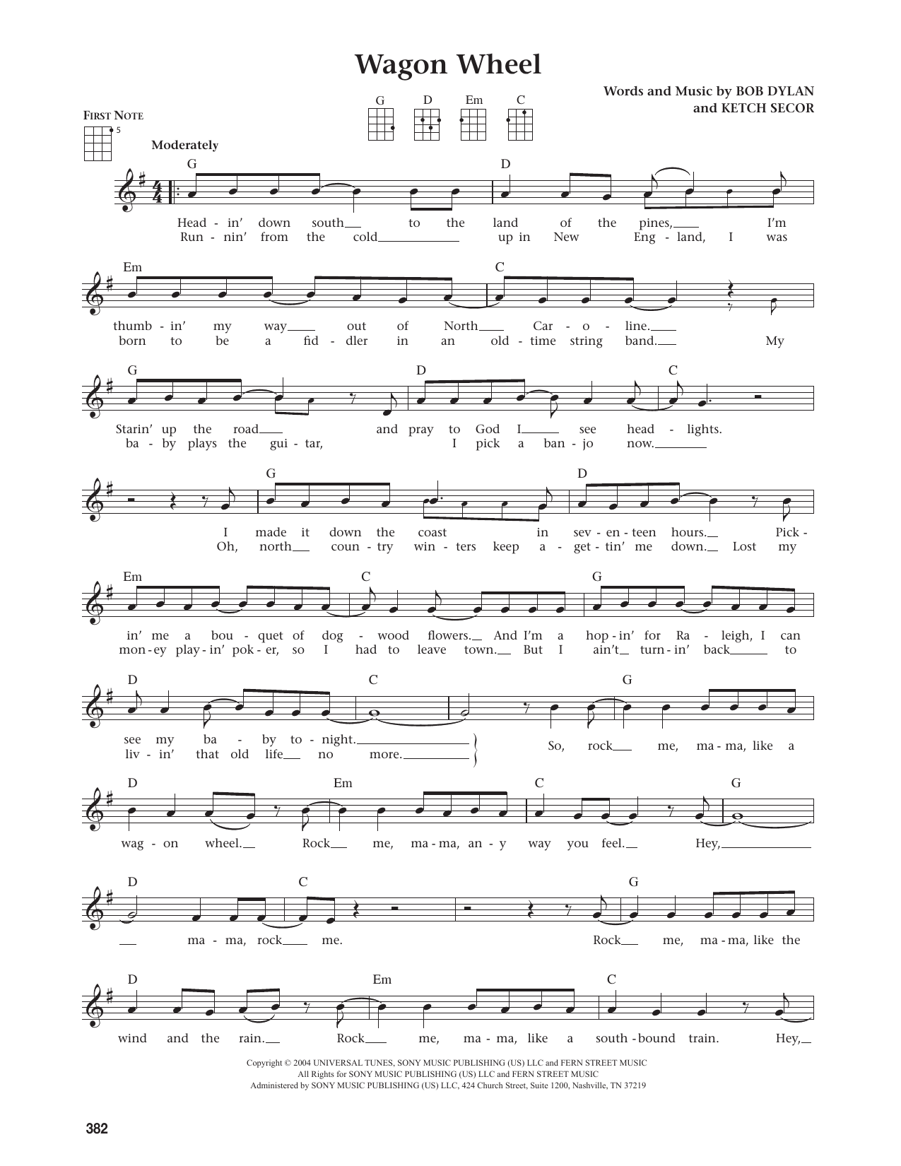 Wagon Wheel (from The Daily Ukulele)
