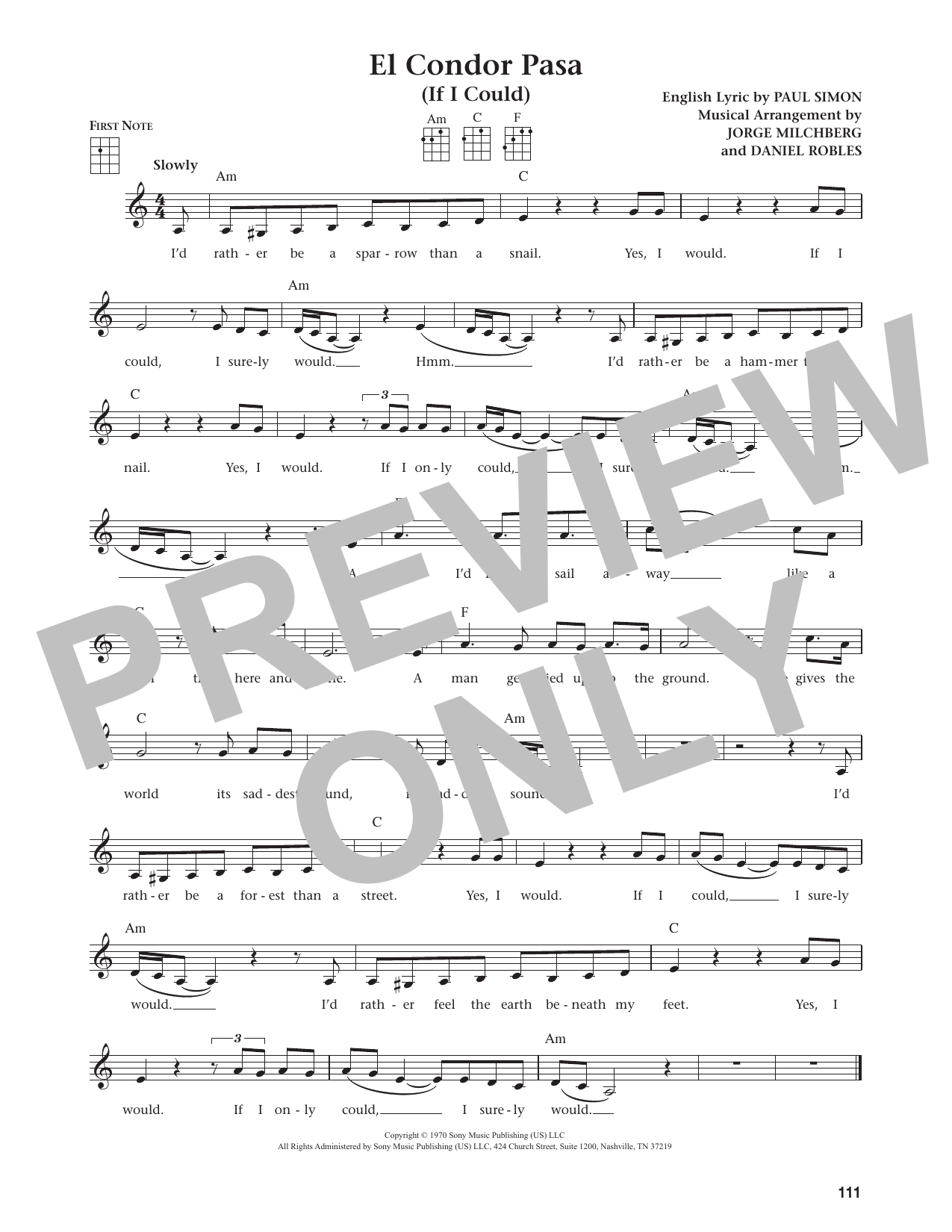 El Condor Pasa (If I Could) (from The Daily Ukulele)