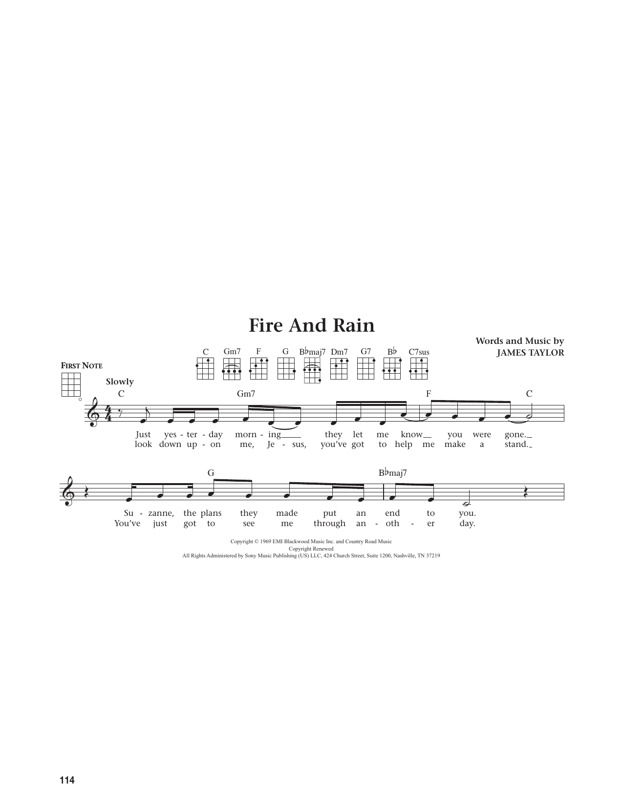 Fire And Rain (from The Daily Ukulele)