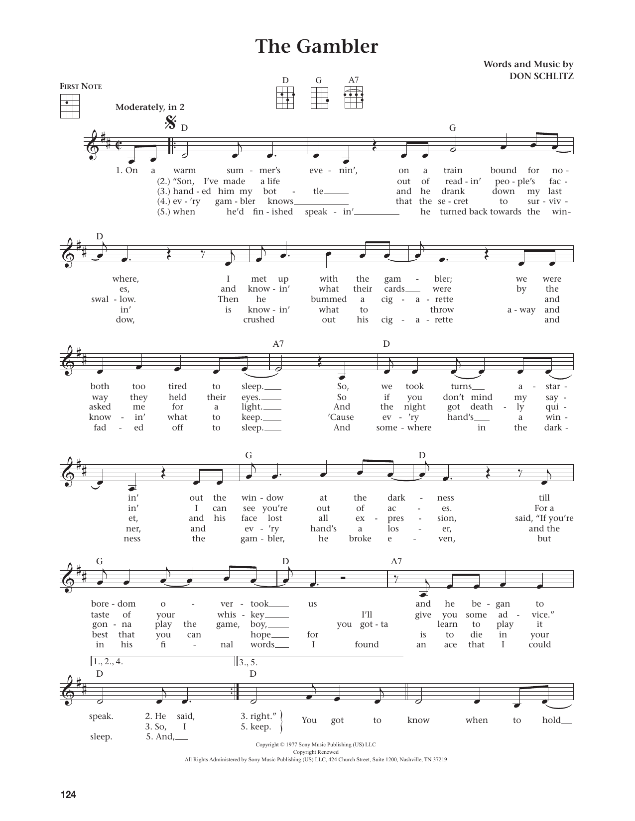 The Gambler (from The Daily Ukulele)