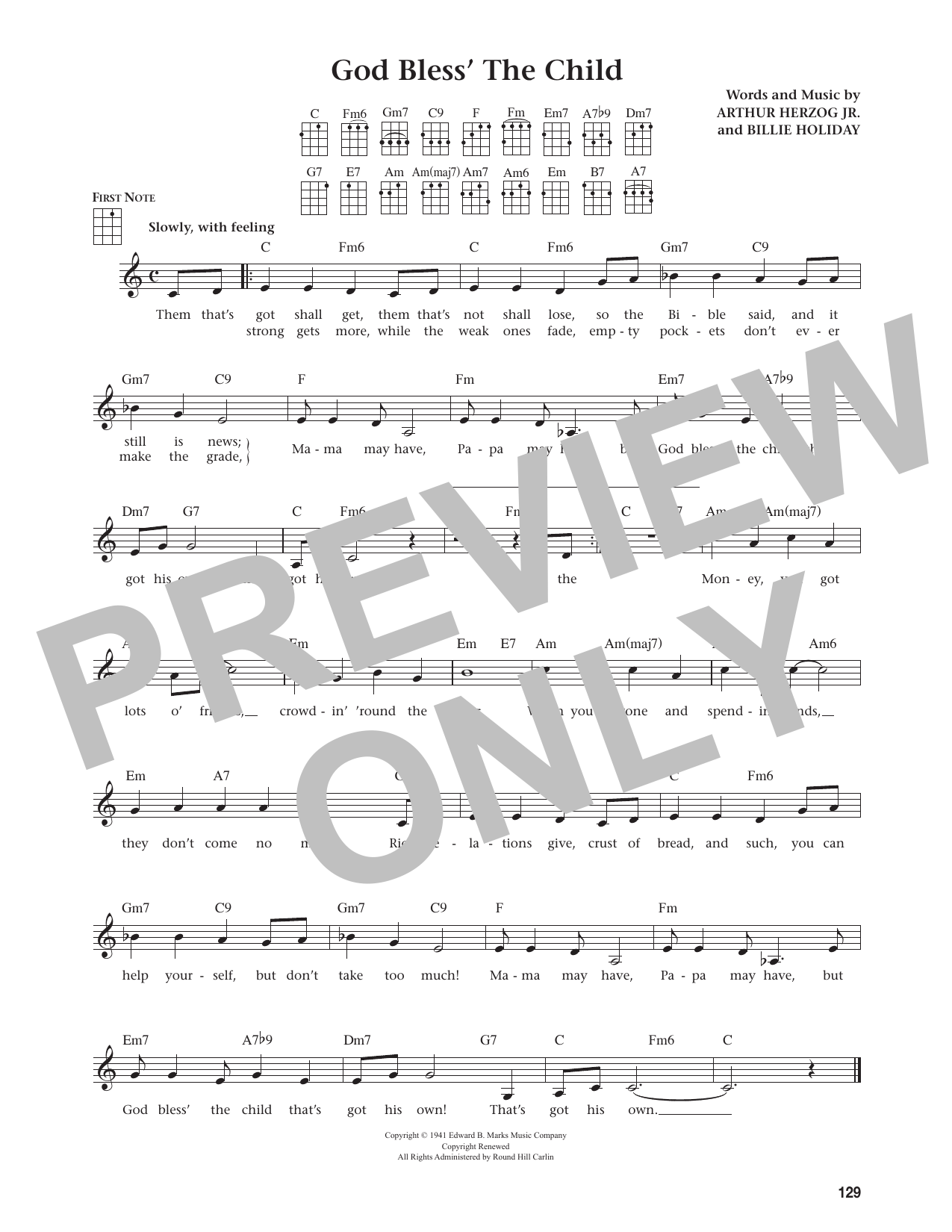 God Bless' The Child (from The Daily Ukulele)