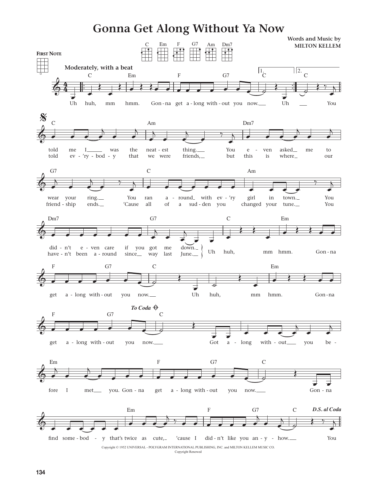 Gonna Get Along Without Ya Now (from The Daily Ukulele)
