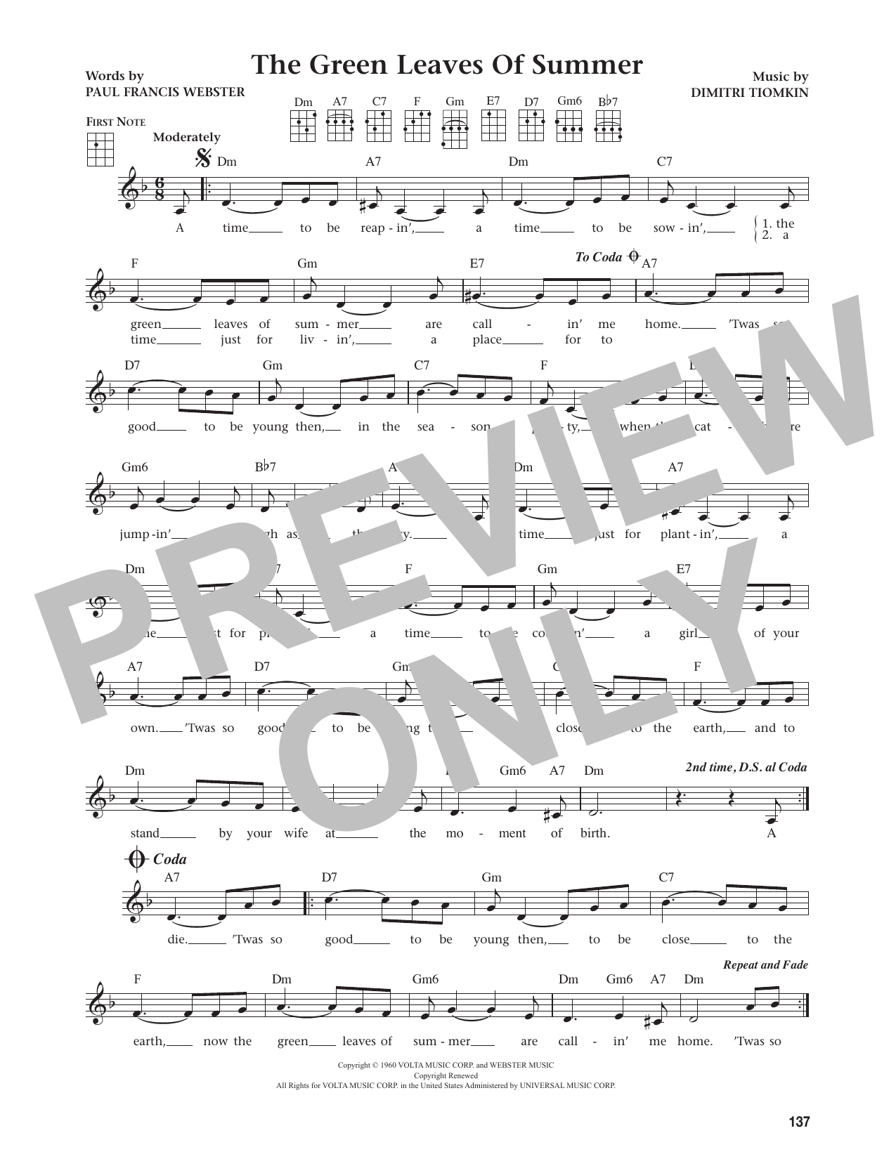 The Green Leaves Of Summer (from The Daily Ukulele)