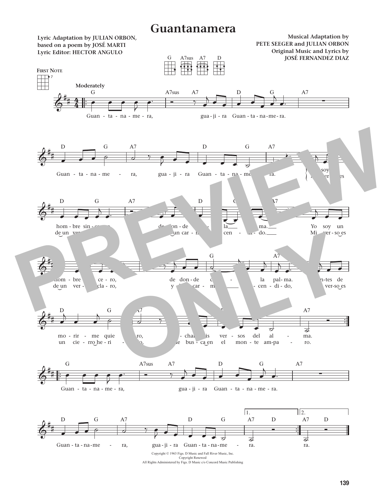 Guantanamera (from The Daily Ukulele)