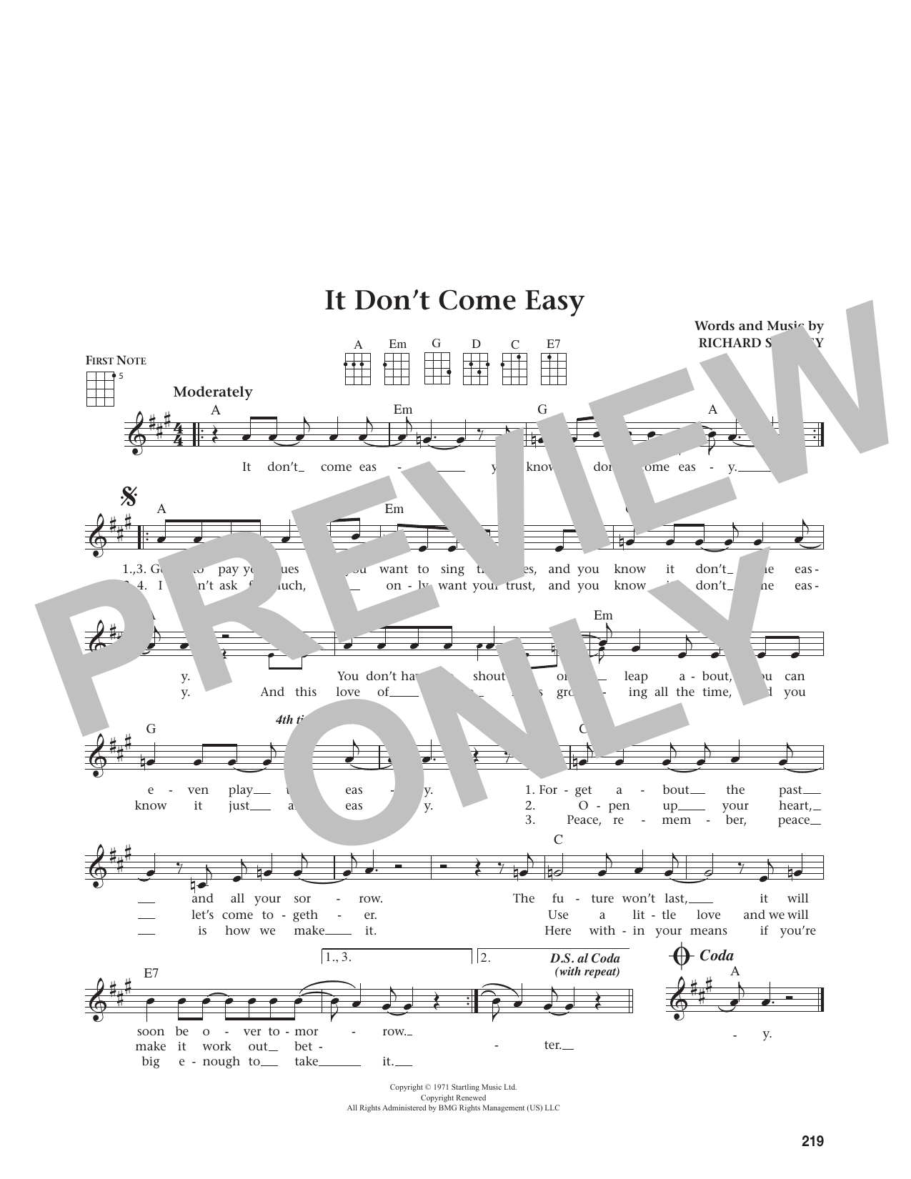 It Don't Come Easy (from The Daily Ukulele)