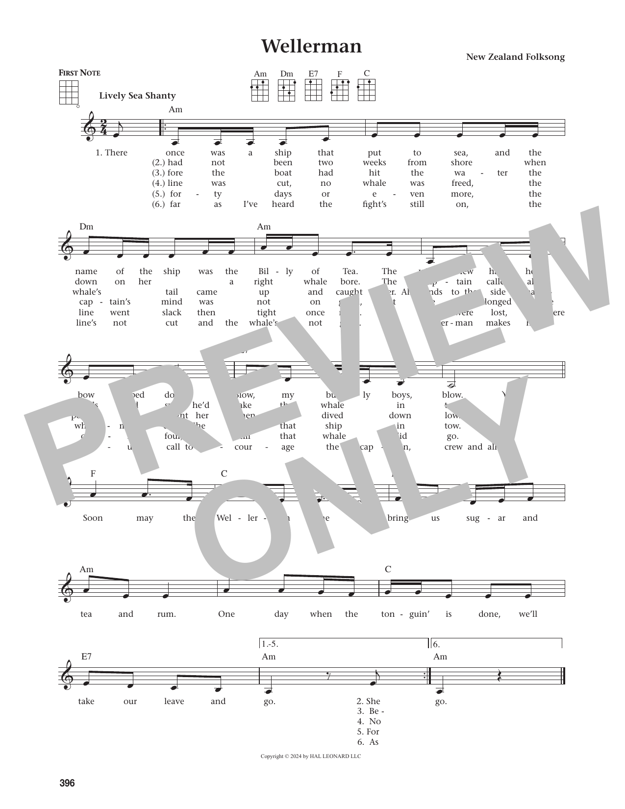 Wellerman (from The Daily Ukulele)