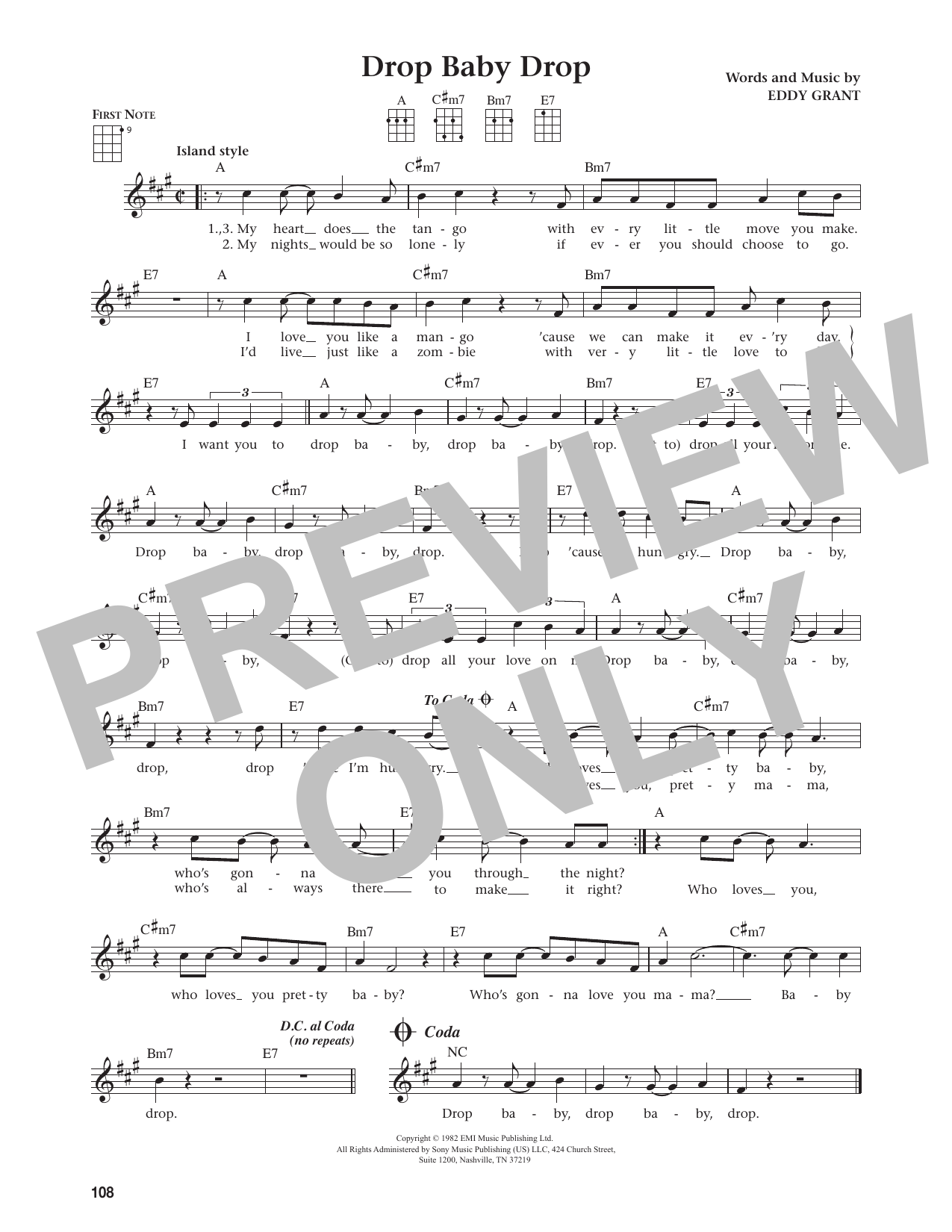 Drop Baby Drop (from The Daily Ukulele)