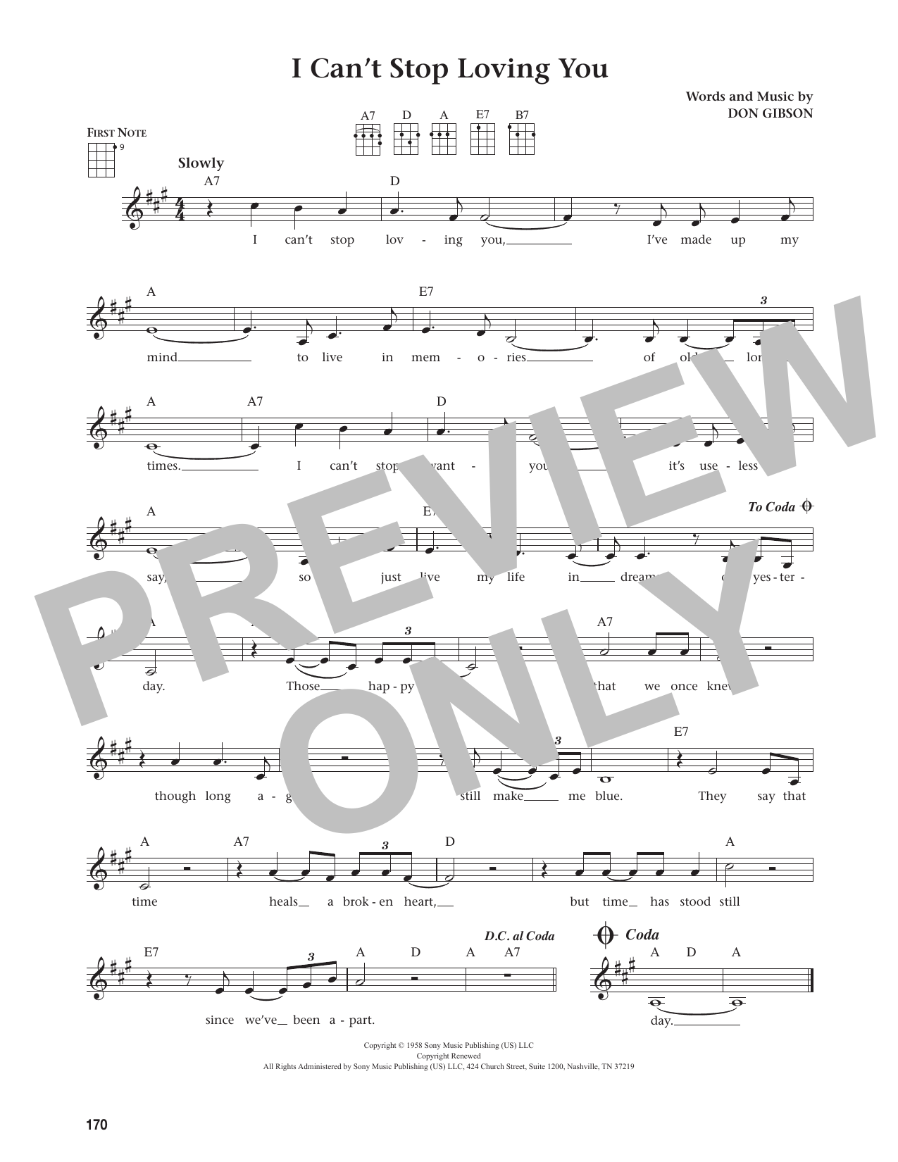 I Can't Stop Loving You (from The Daily Ukulele)