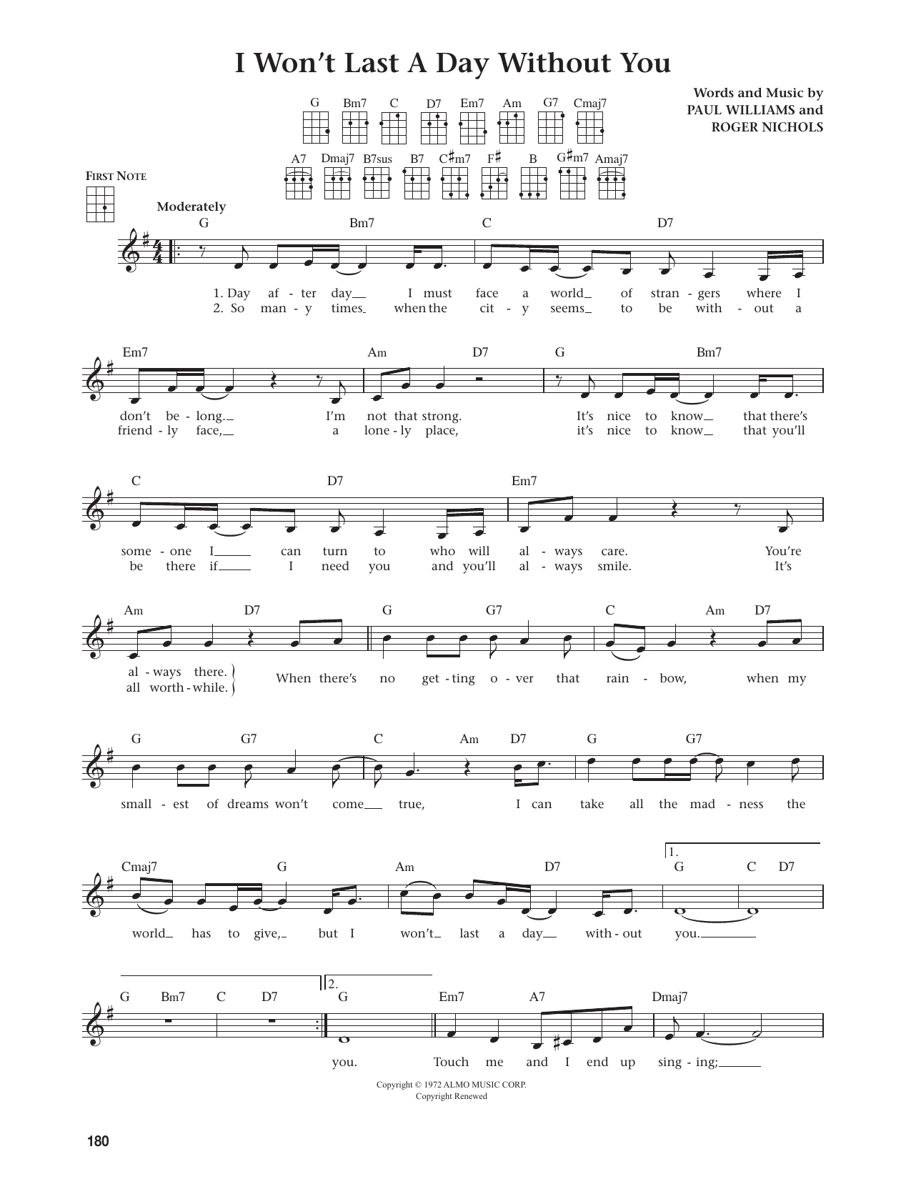 I Won't Last A Day Without You (from The Daily Ukulele)