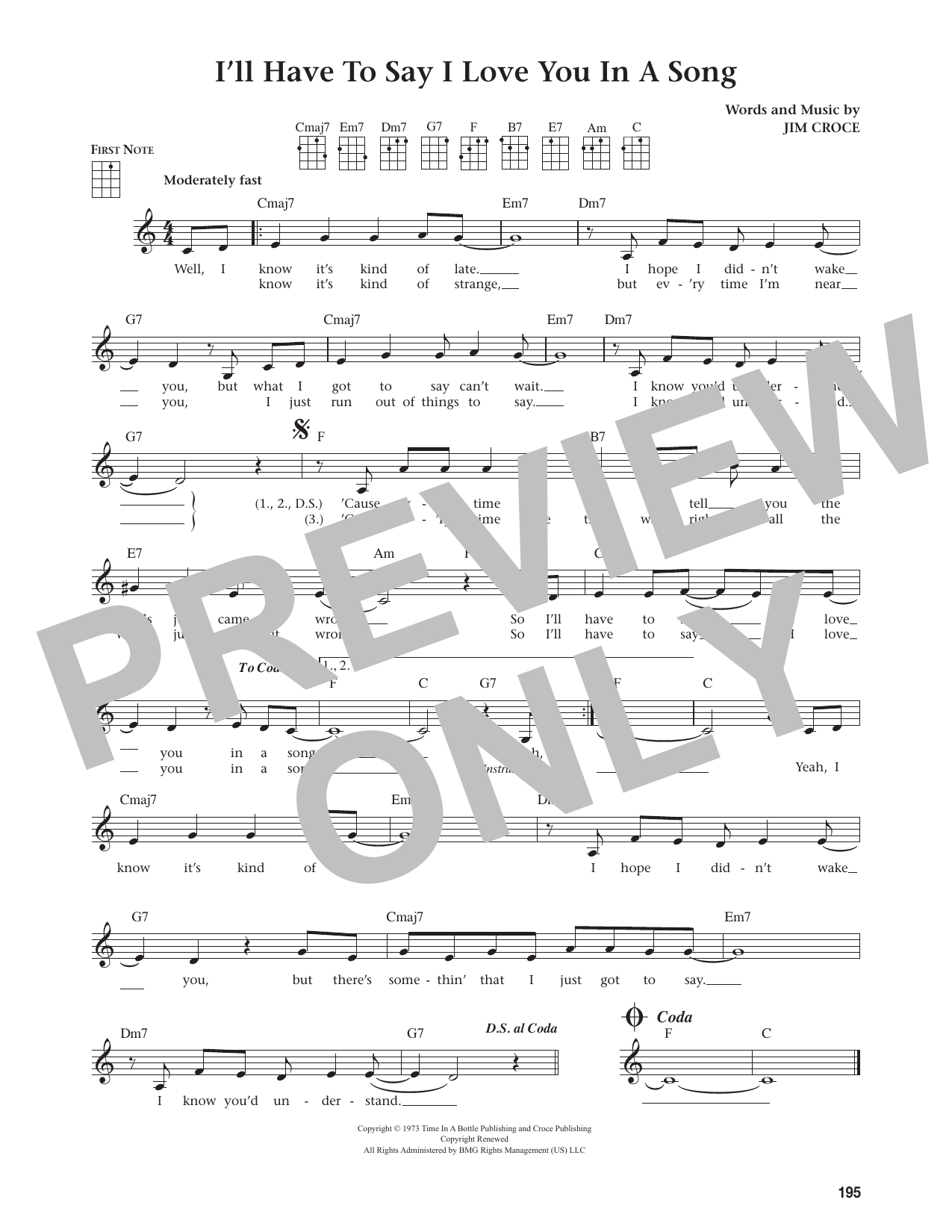 I'll Have To Say I Love You In A Song (from The Daily Ukulele)