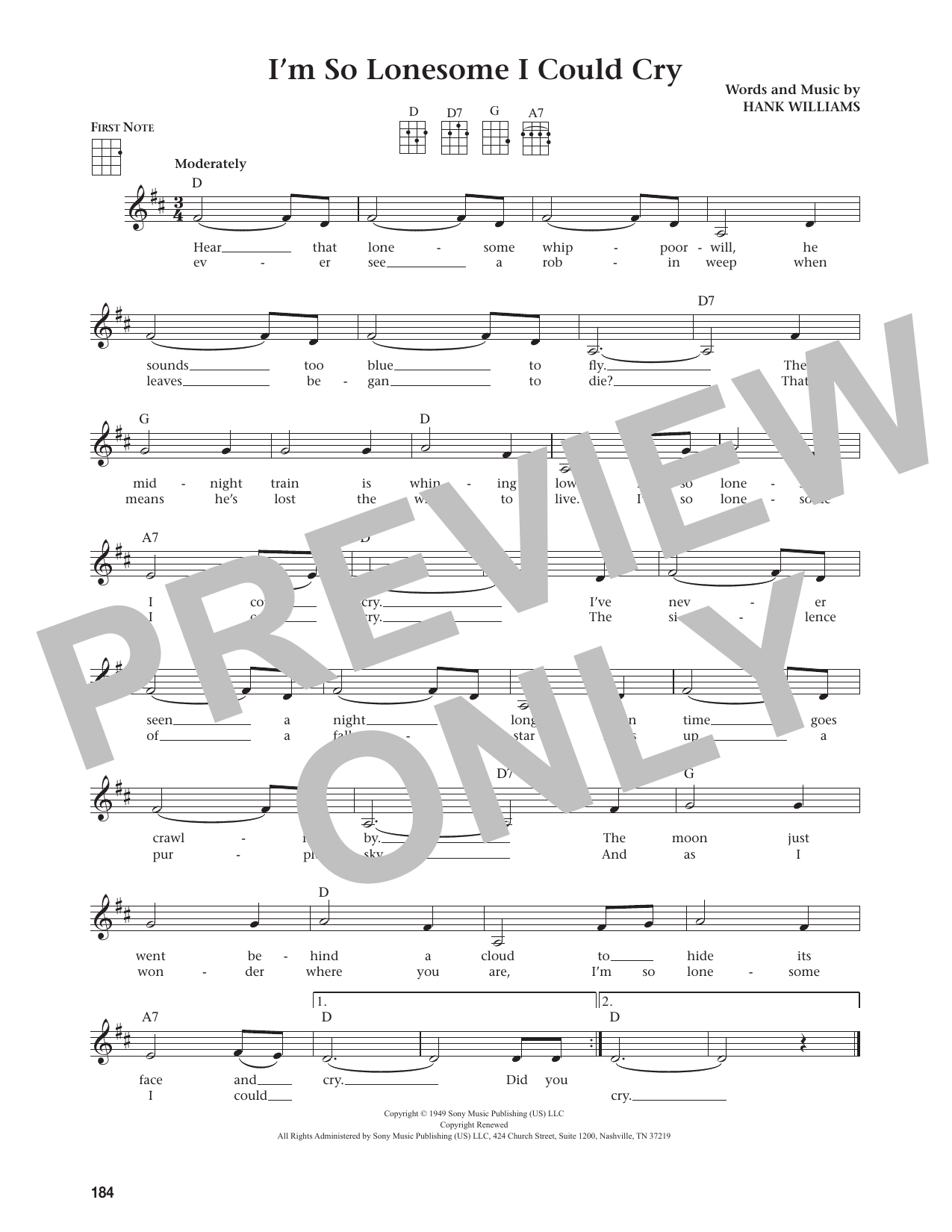 I'm So Lonesome I Could Cry (from The Daily Ukulele)