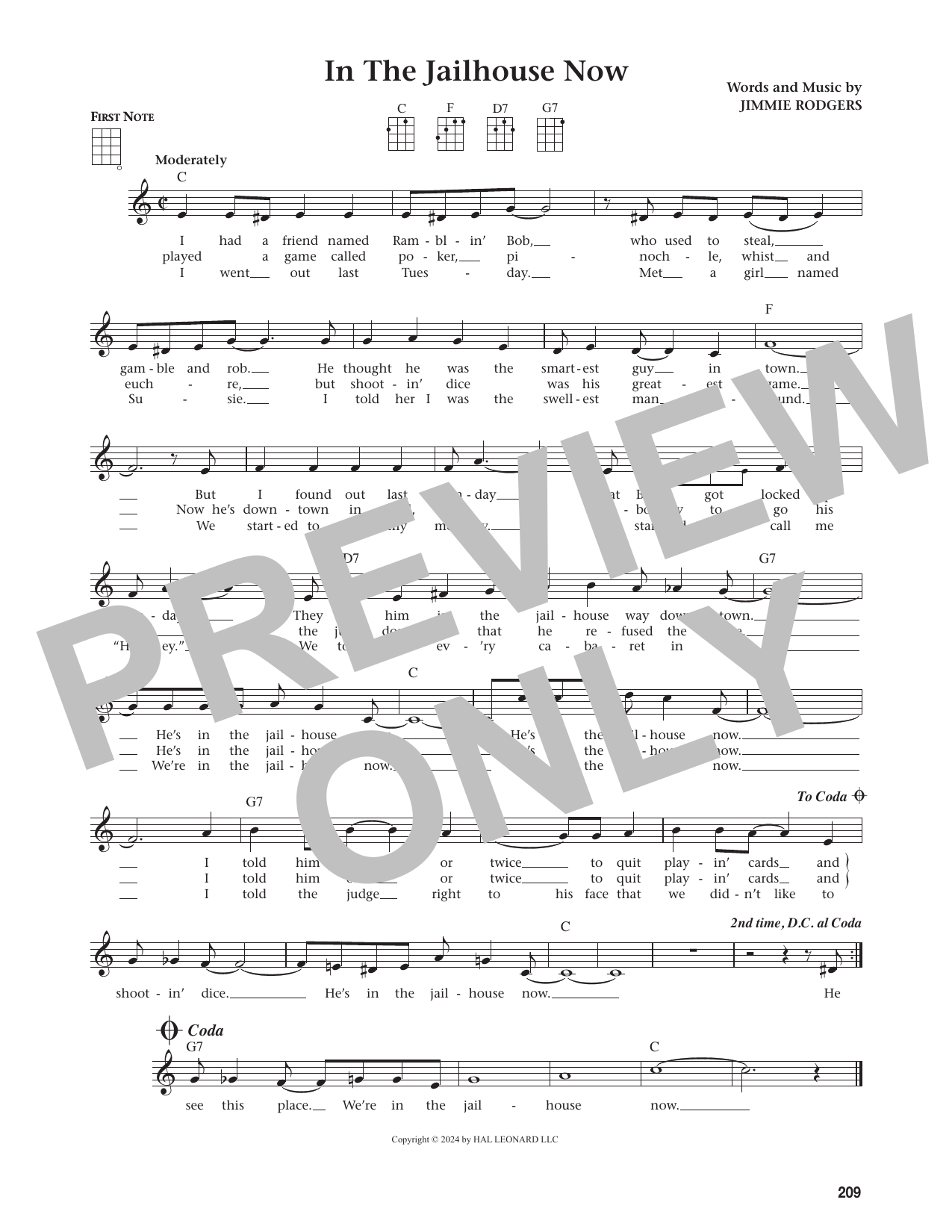 In The Jailhouse Now (from The Daily Ukulele)